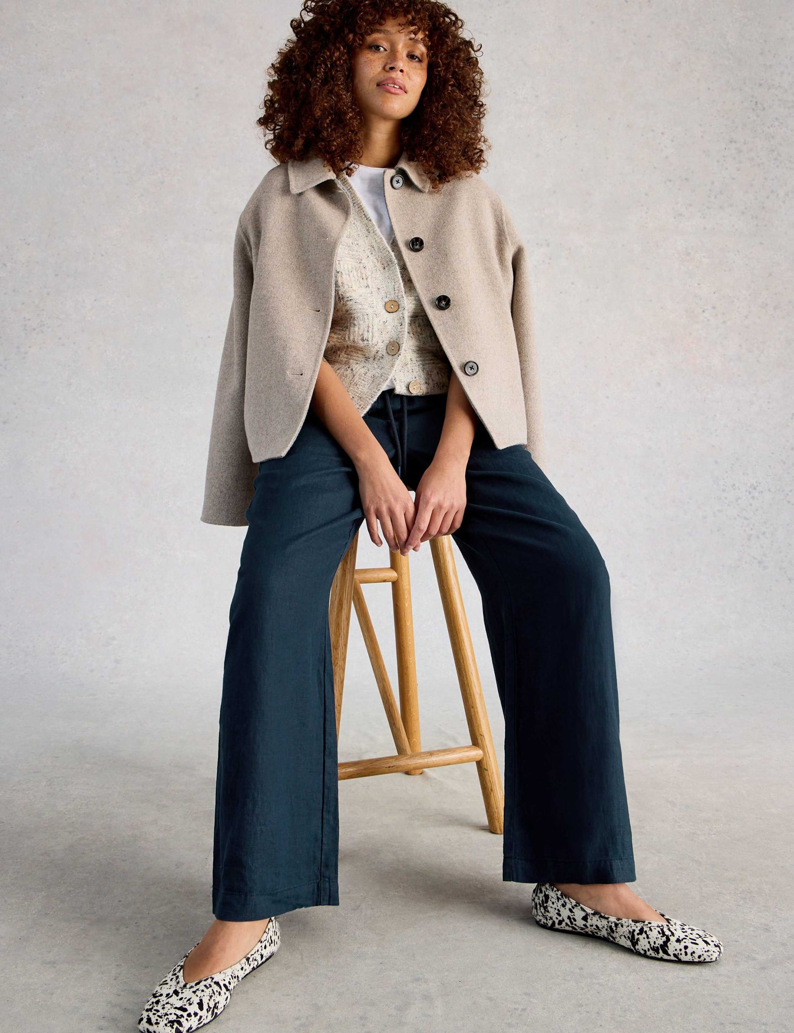 Pure Linen Printed Wide Leg Trousers 6 of 6