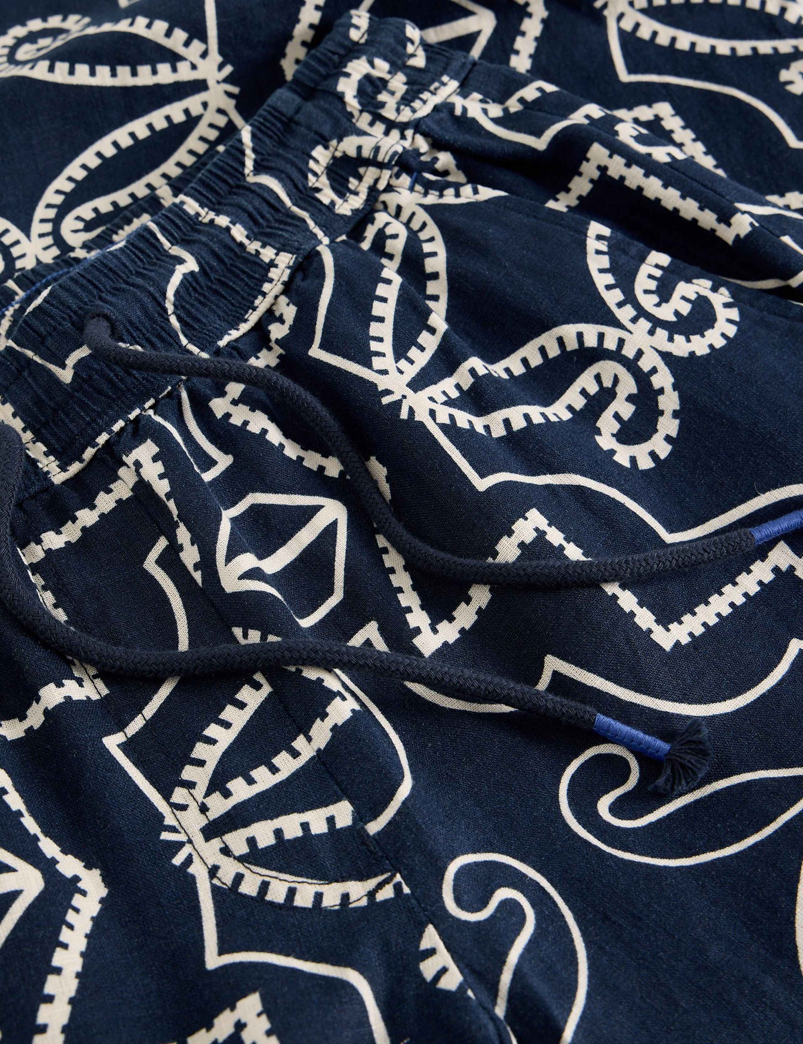 Pure Linen Printed Wide Leg Trousers 6 of 6