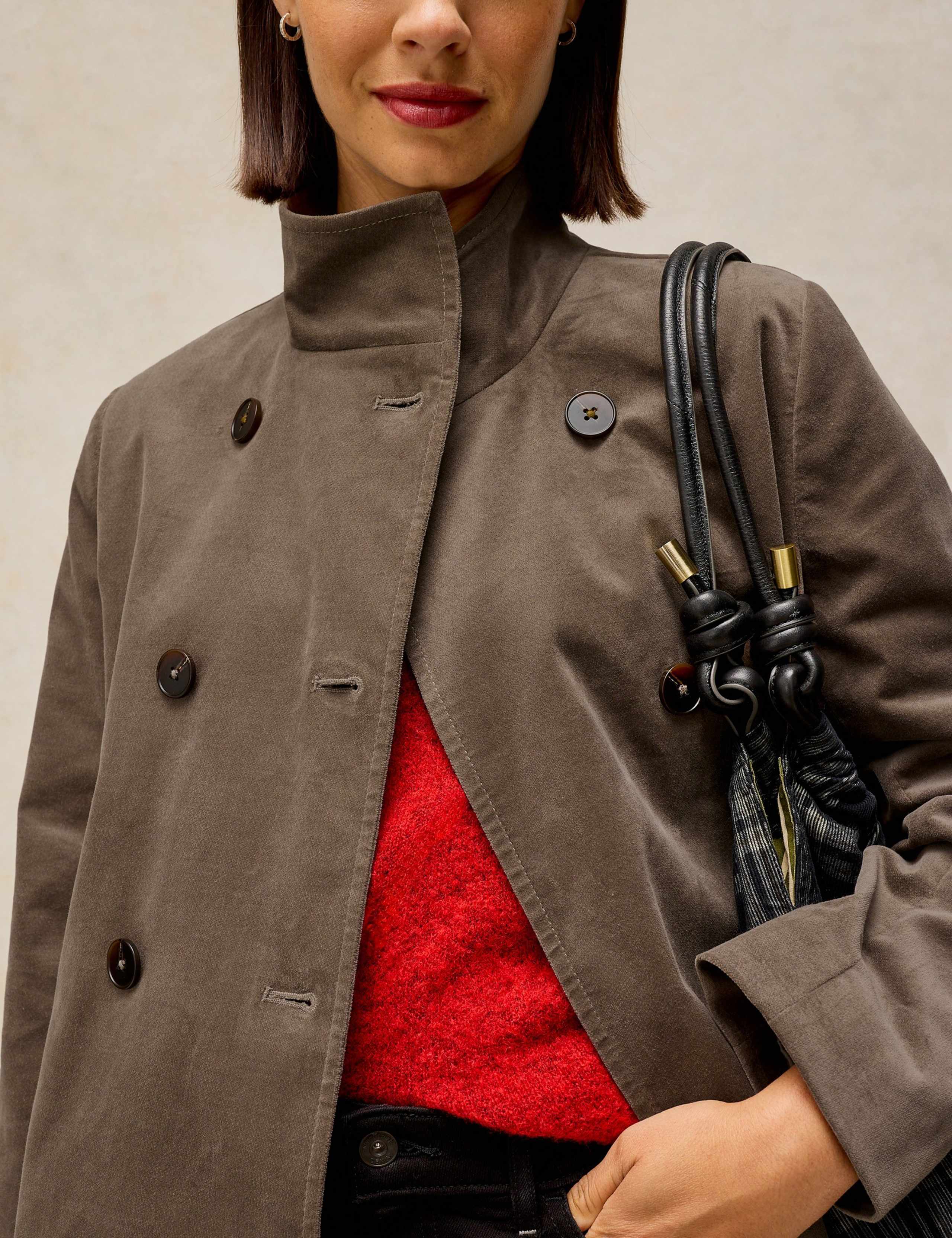 Velvet Funnel Neck Jacket 5 of 6