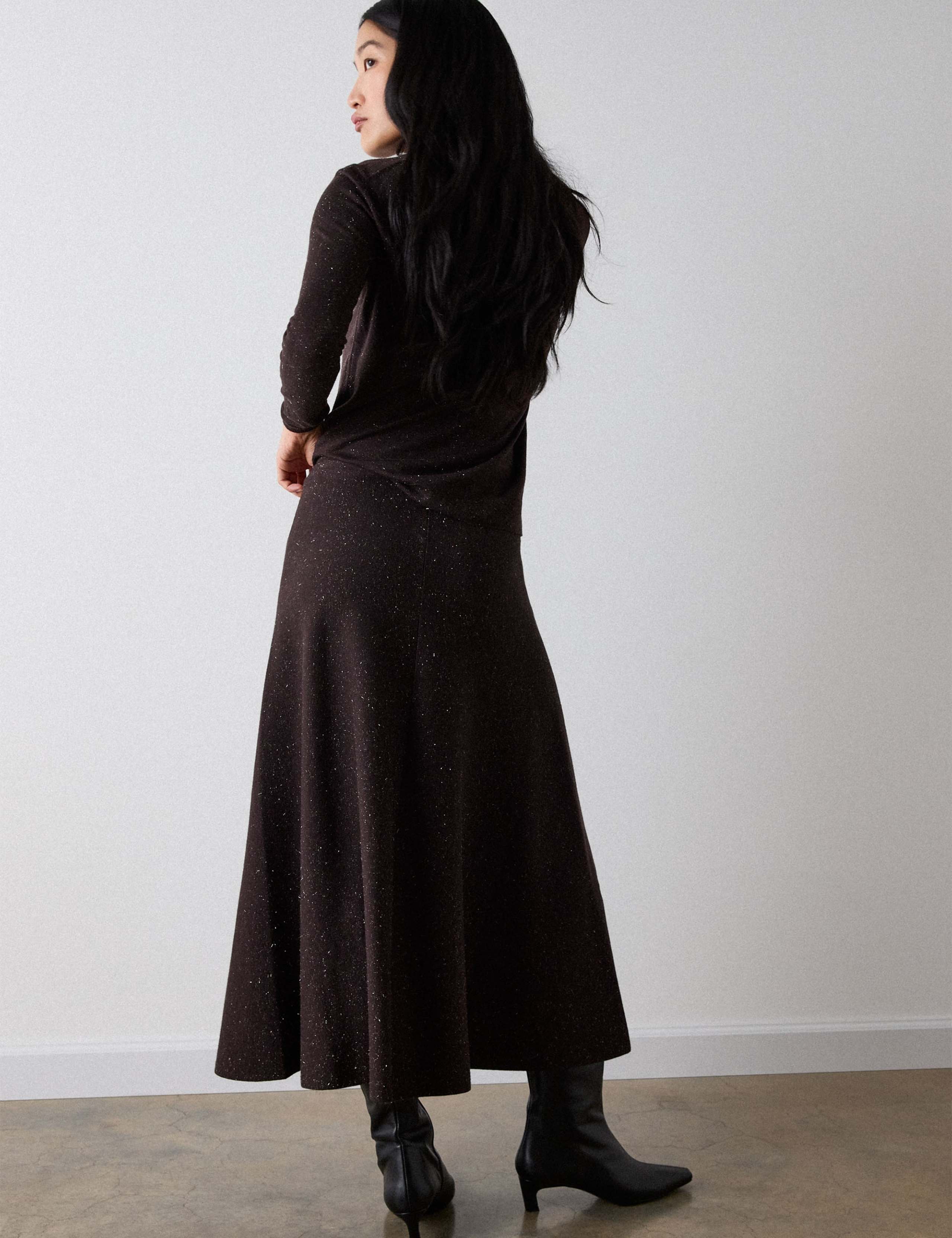 Sparkly Knitted Midi A Line Skirt 4 of 5