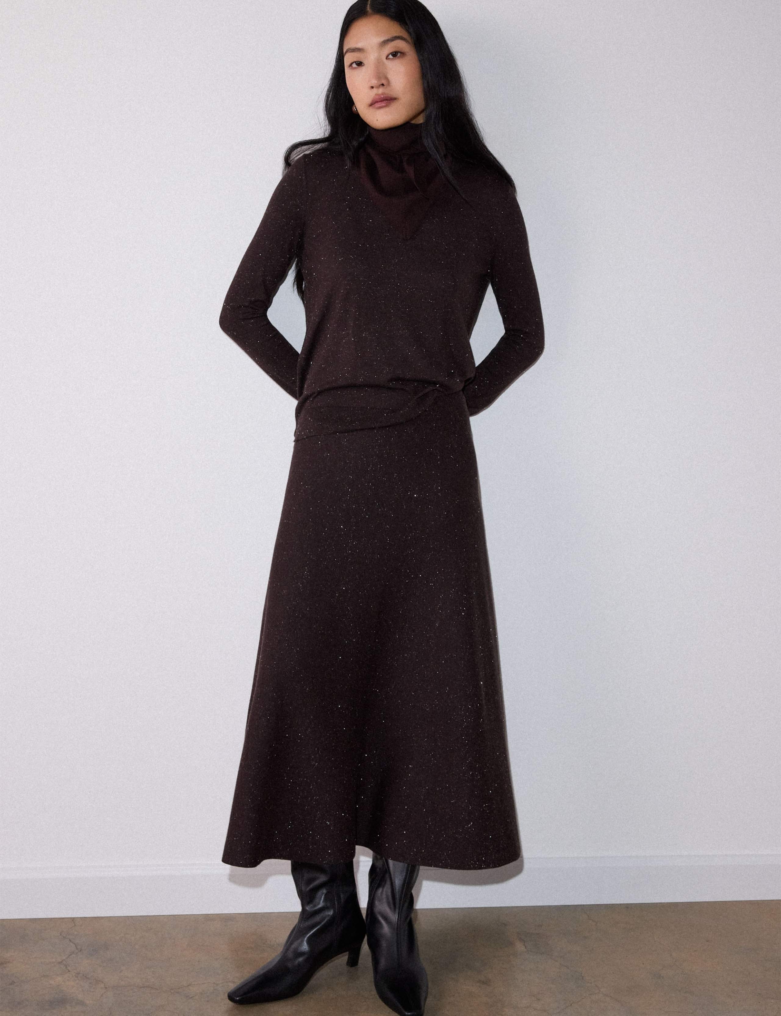 Sparkly Knitted Midi A Line Skirt 5 of 5