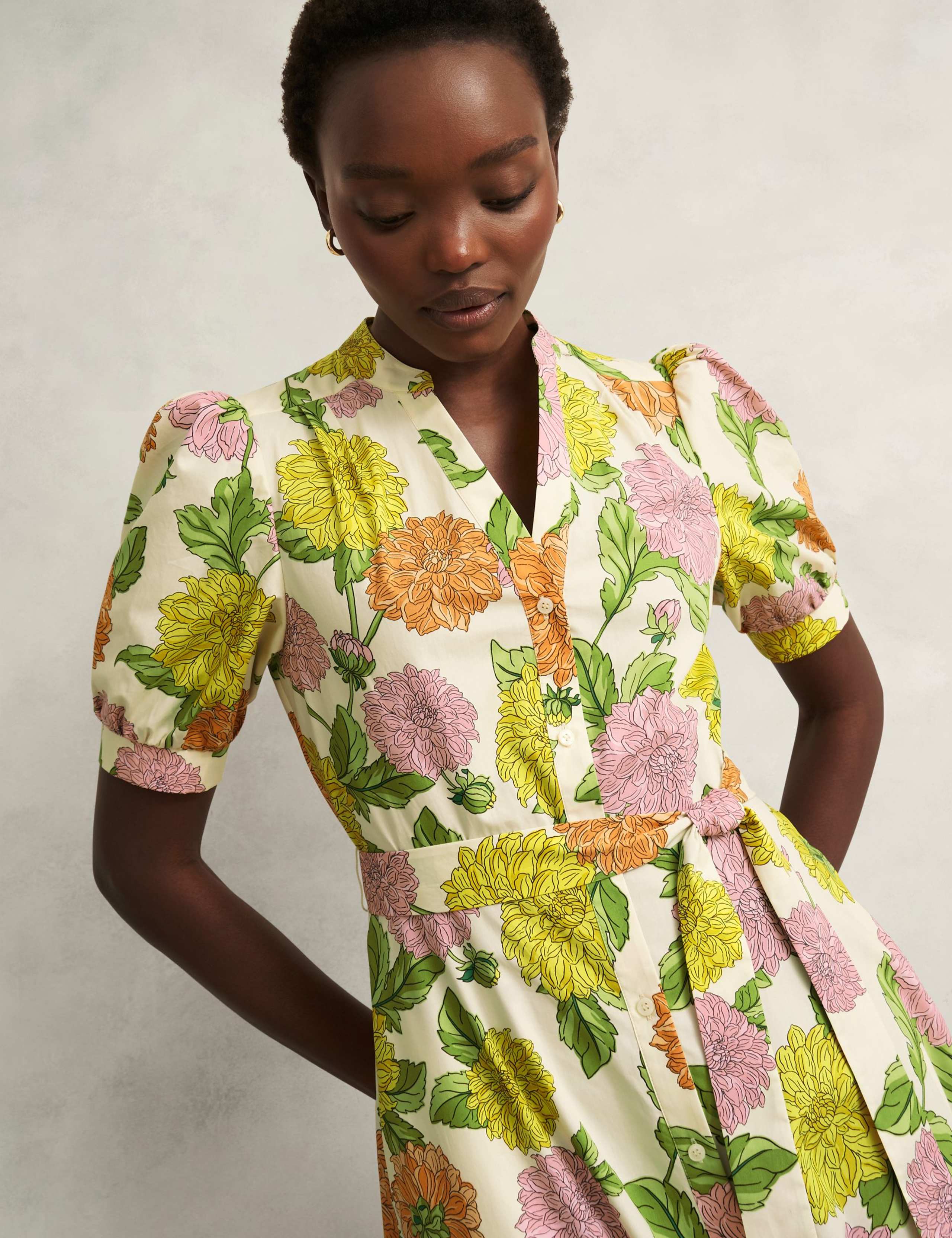 Pure Cotton Floral Notch Neck Skater Dress 6 of 7