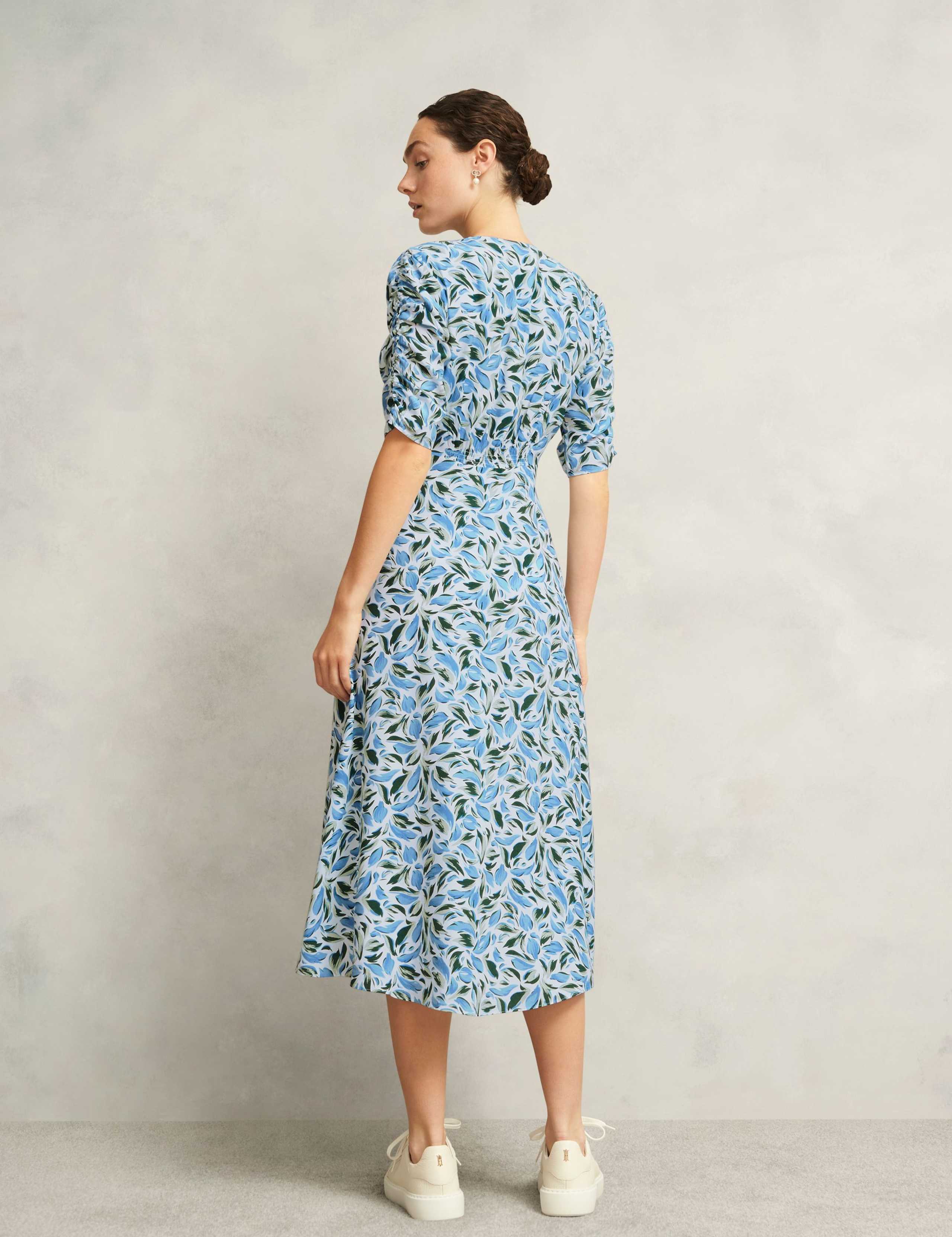 Floral V-Neck Midi Tea Dress 4 of 7