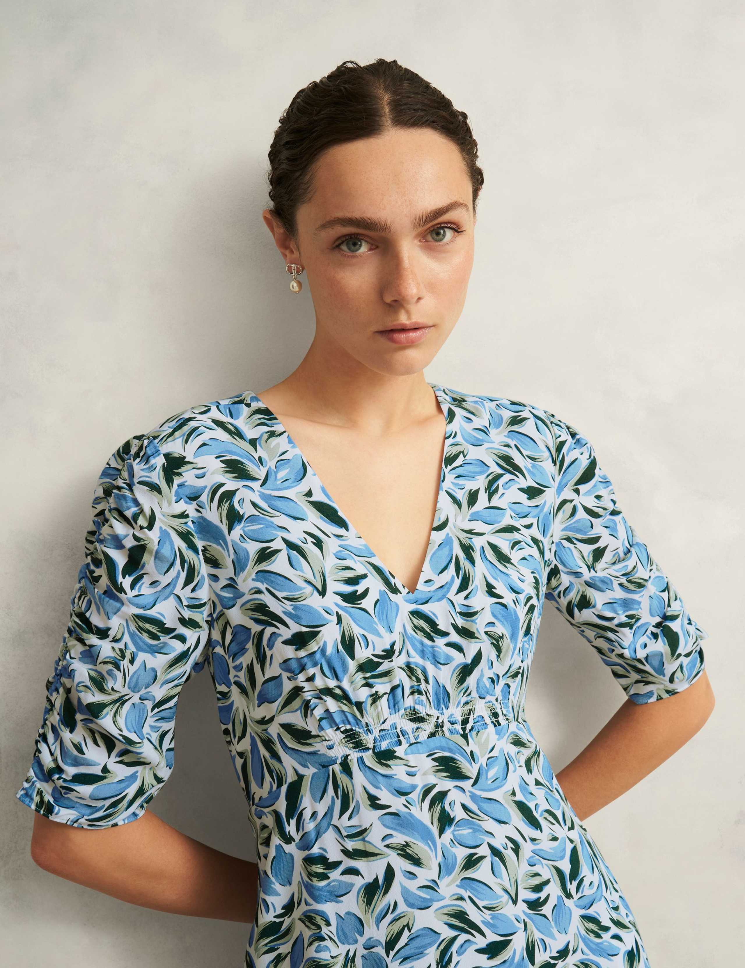 Floral V-Neck Midi Tea Dress 6 of 7