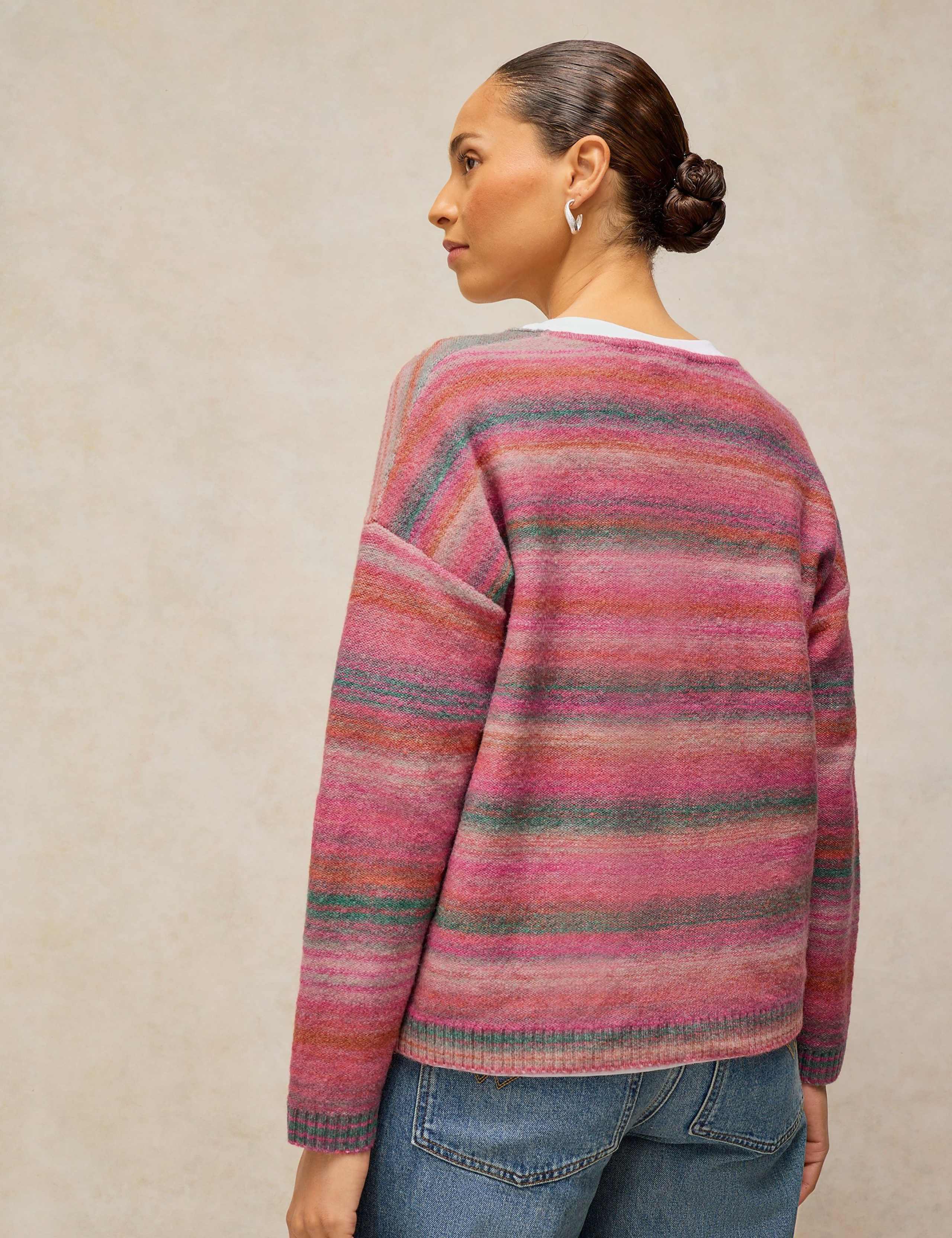 Wool Blend Space Dyed V Neck Jumper 3 of 6