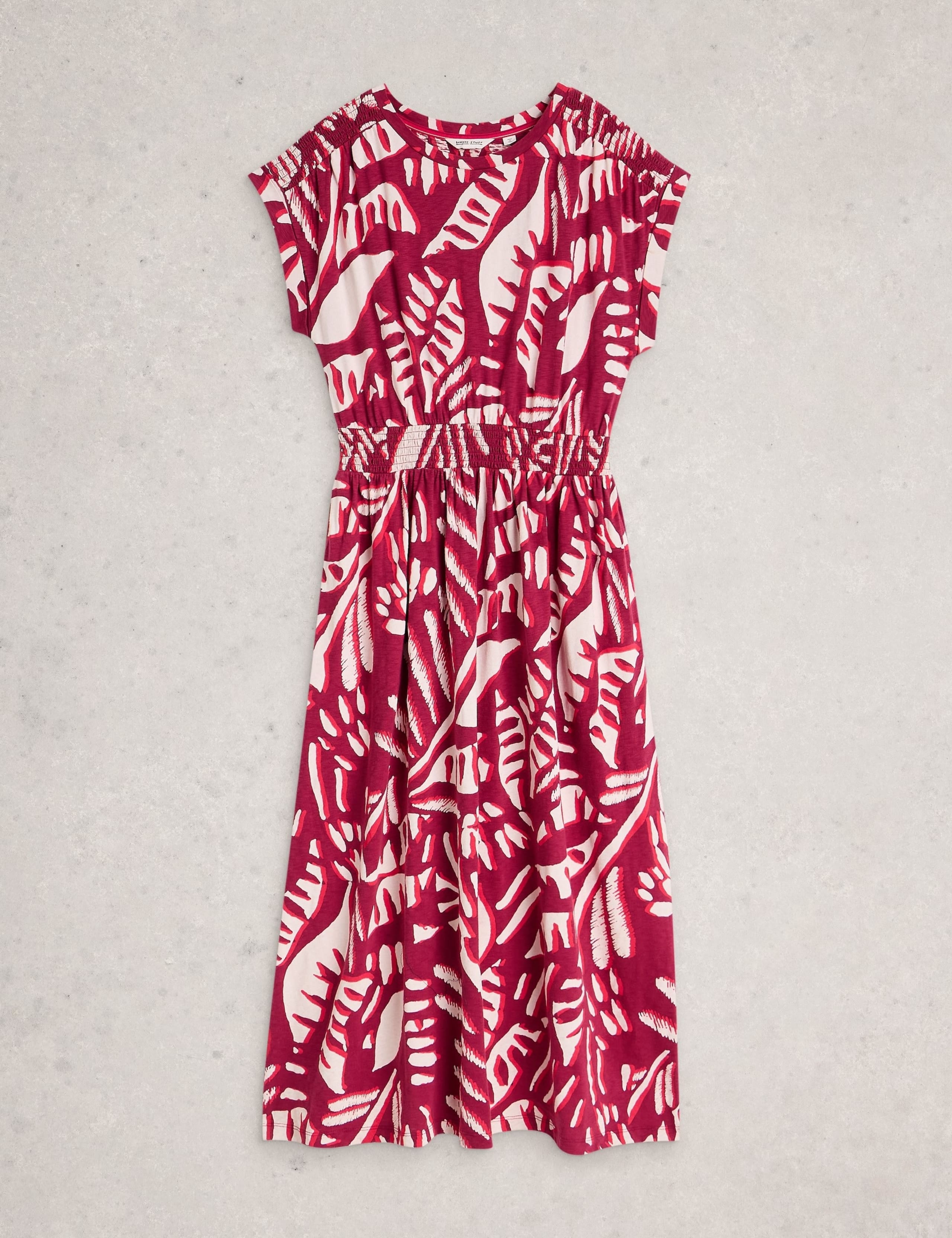 Jersey Printed Midi Waisted Dress 2 of 6
