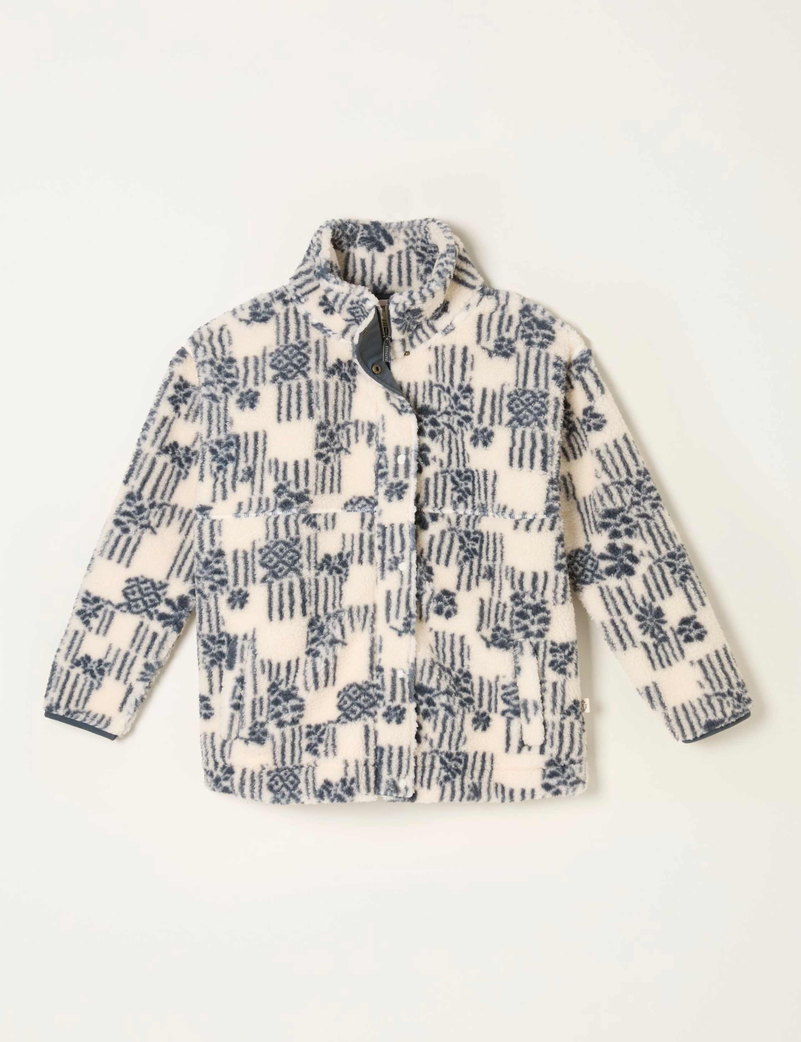 Zip Up Printed Funnel Neck Fleece 2 of 5