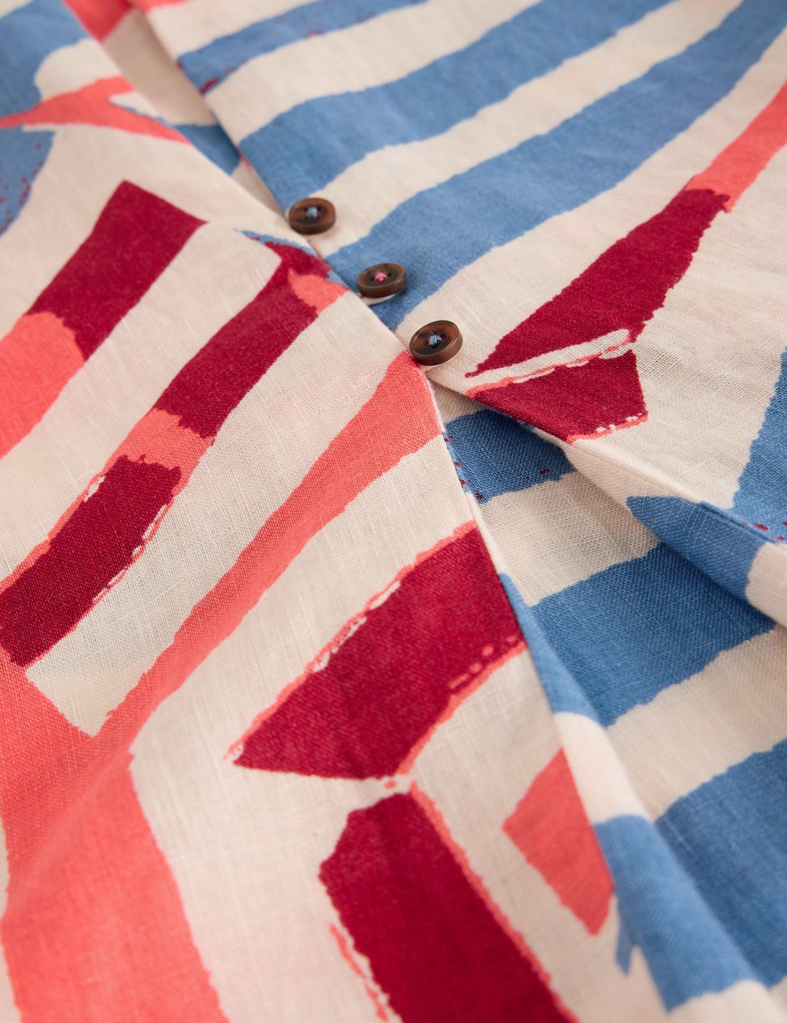 Pure Linen Printed Button Detail Tunic 5 of 6