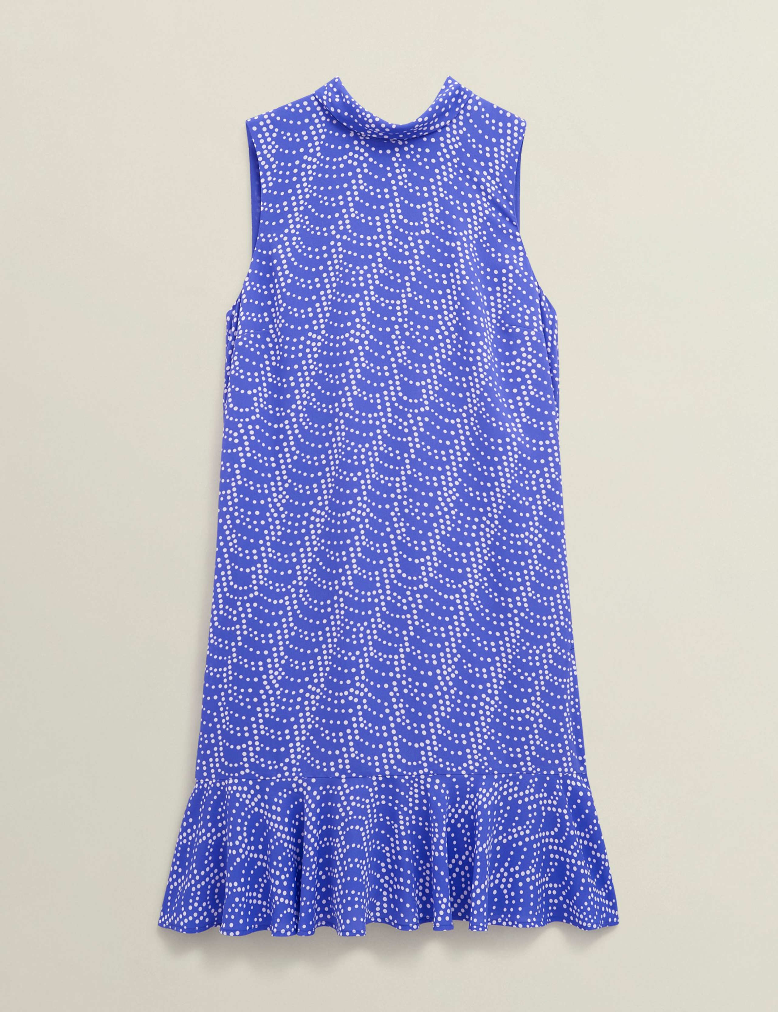 Polka Dot Funnel Neck Midi Shift Dress 2 of 6