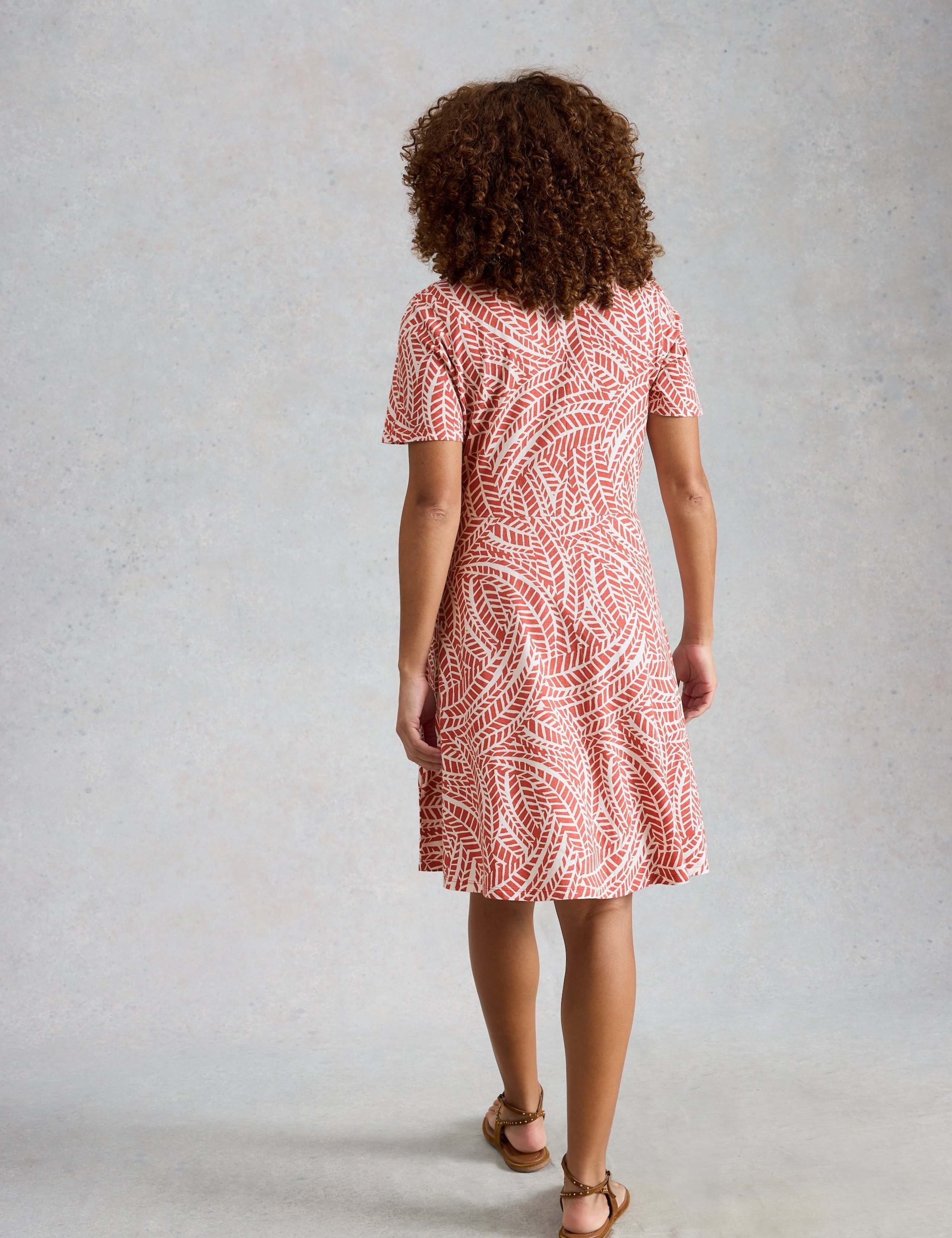 Cotton Modal Jersey Palm Print Shirt Dress 3 of 6