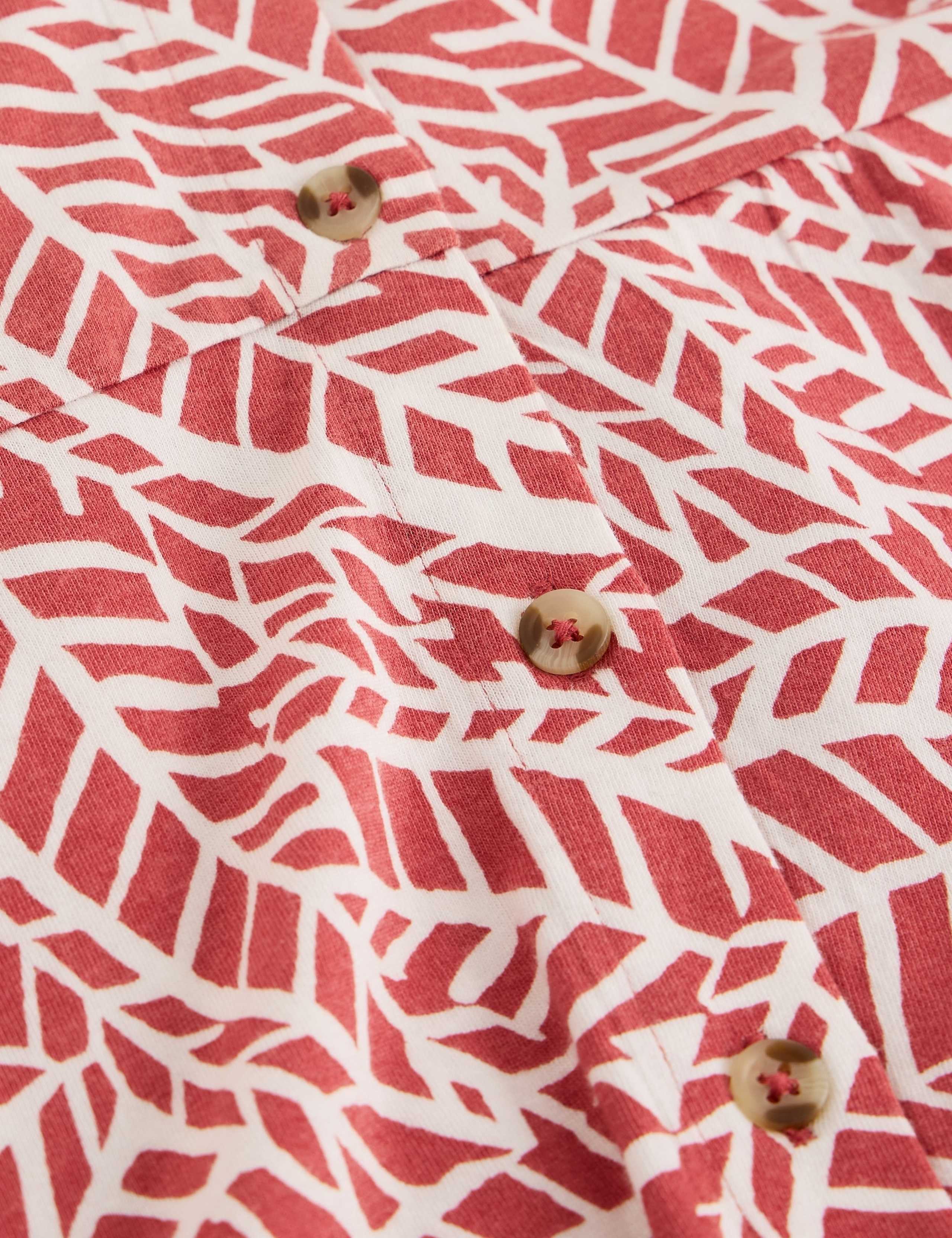 Cotton Modal Jersey Palm Print Shirt Dress 5 of 6