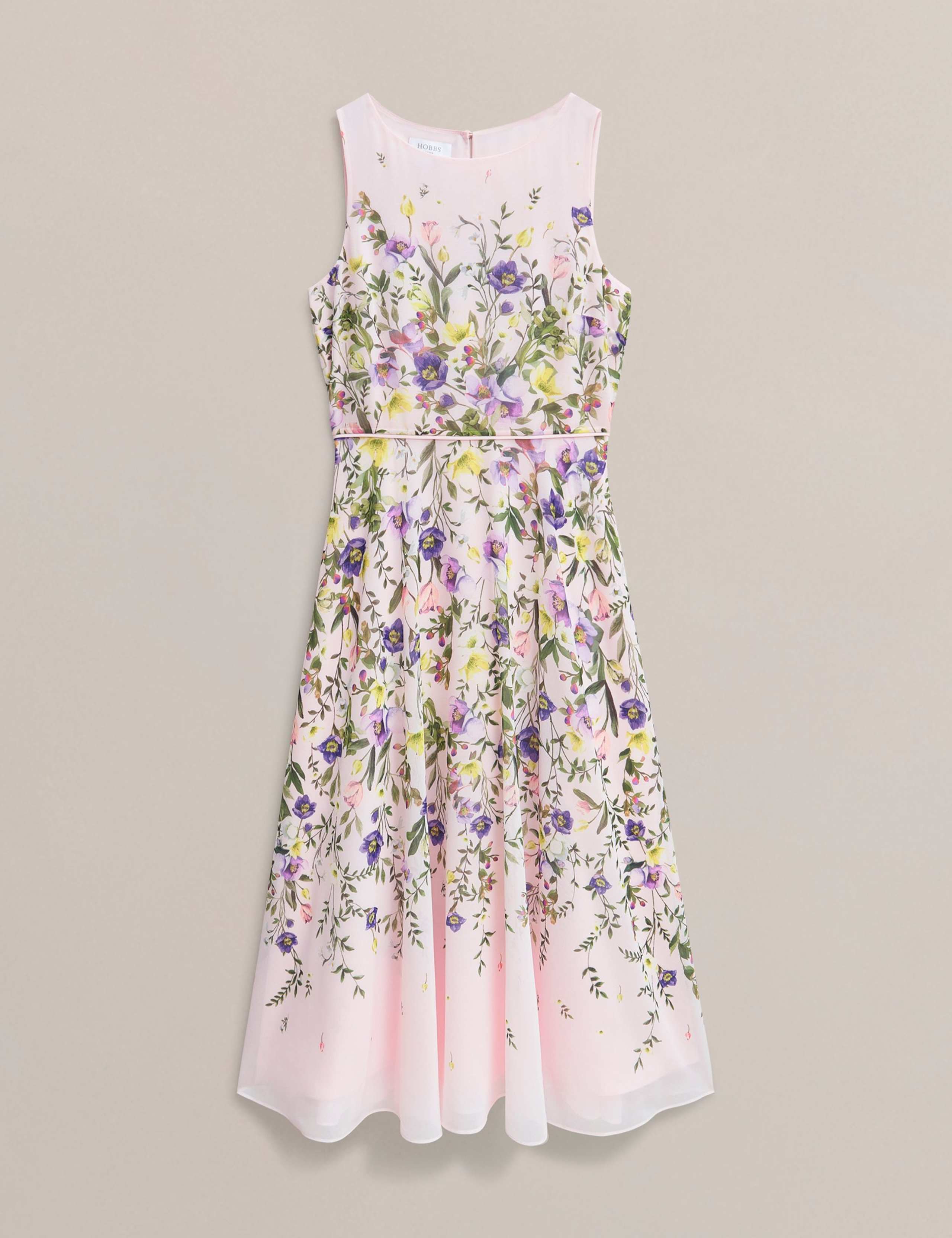 Floral Round Neck Knee Length Skater Dress 2 of 6