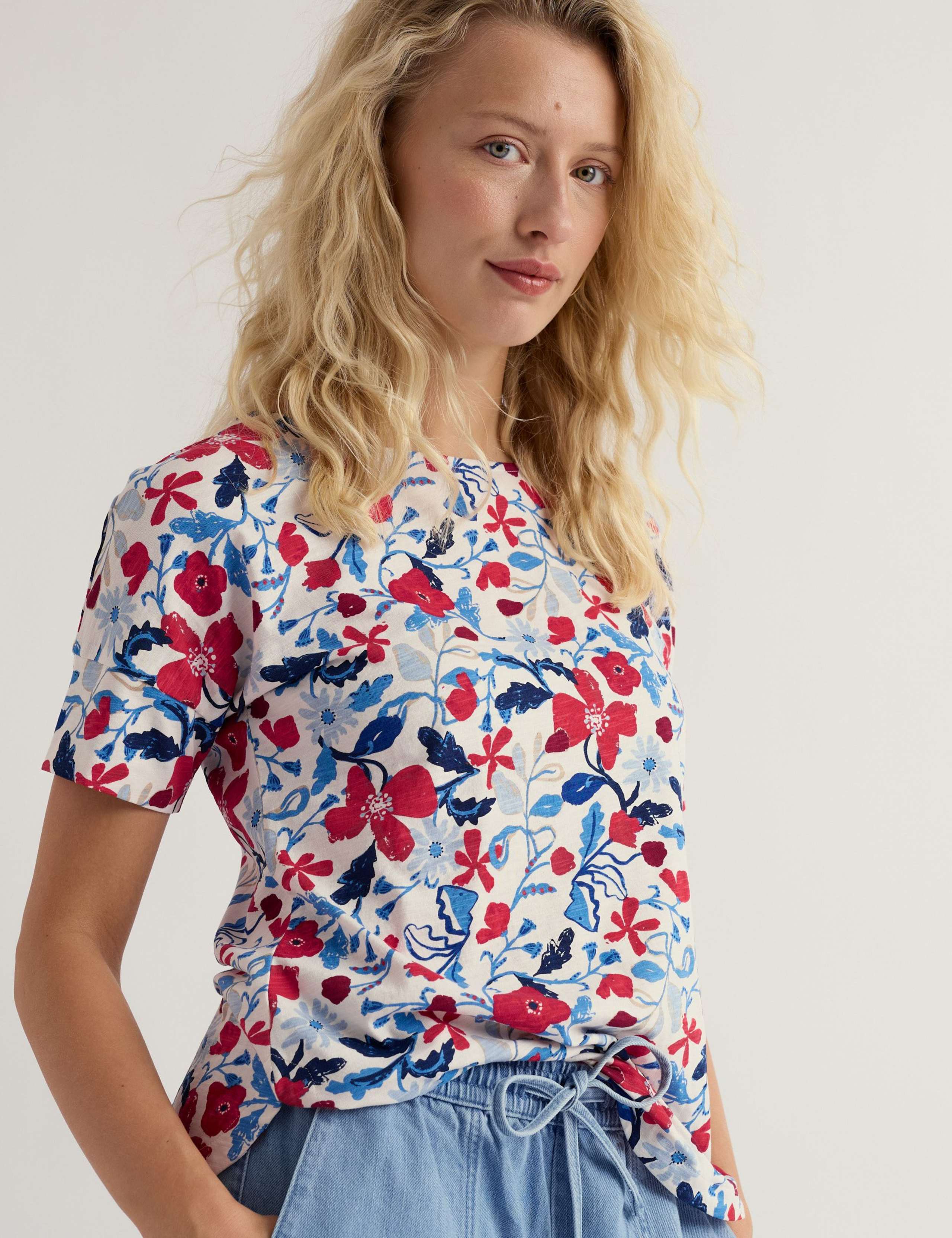 Pure Cotton Floral T-Shirt 1 of 5