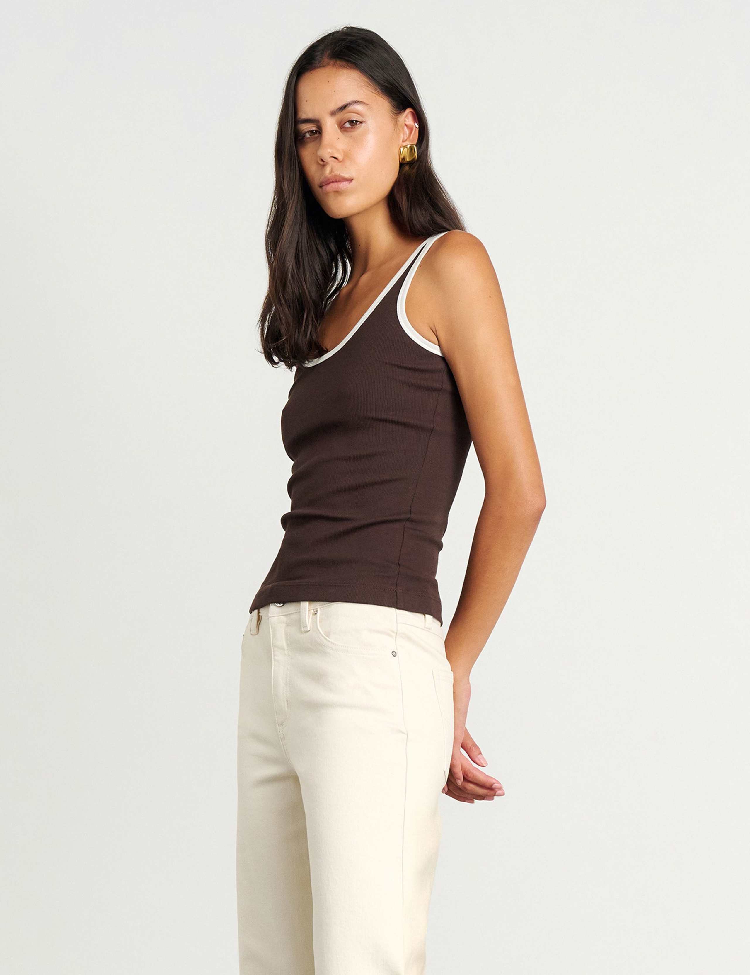 Cotton Rich Scoop Neck Vest Top 3 of 7
