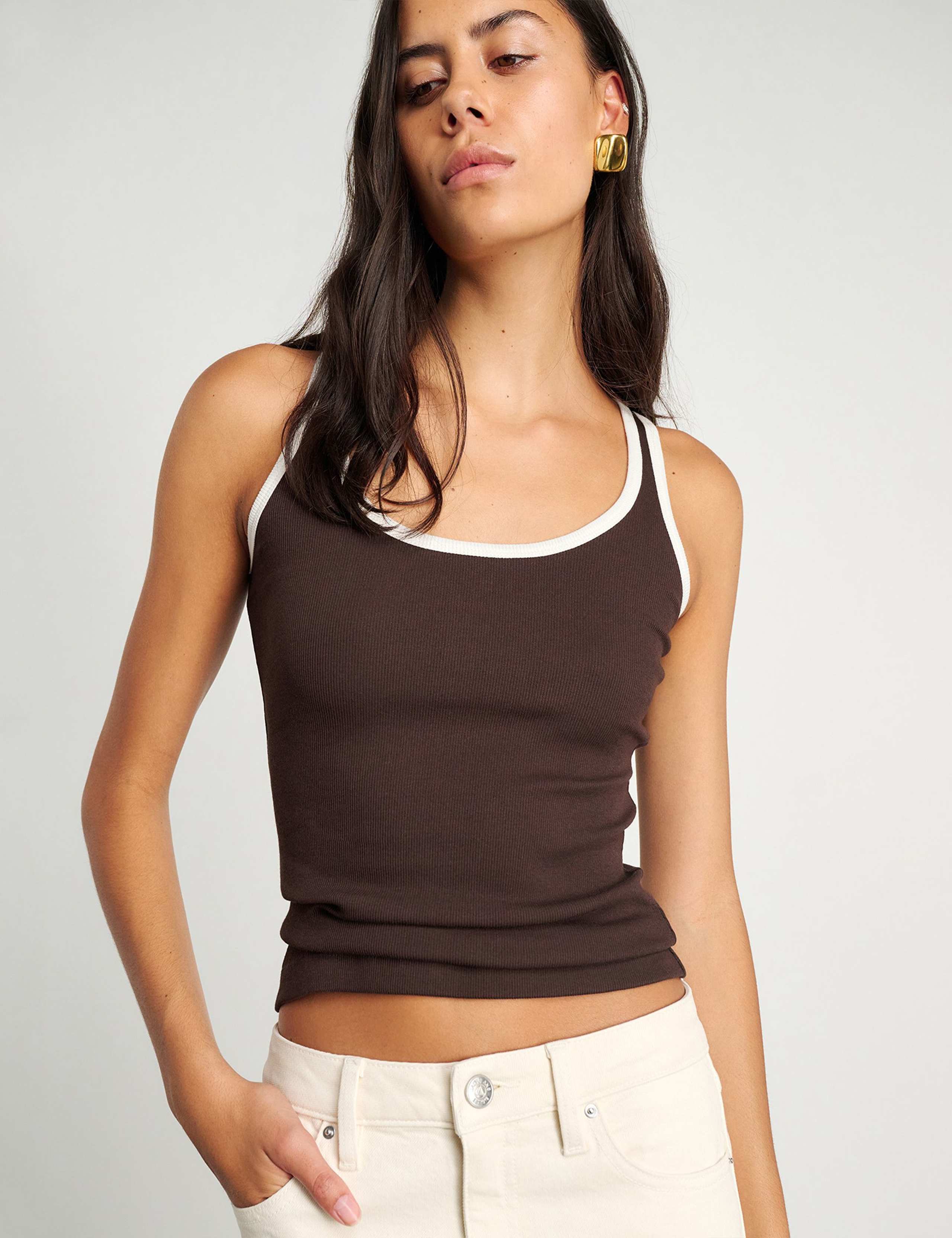Cotton Rich Scoop Neck Vest Top 5 of 7