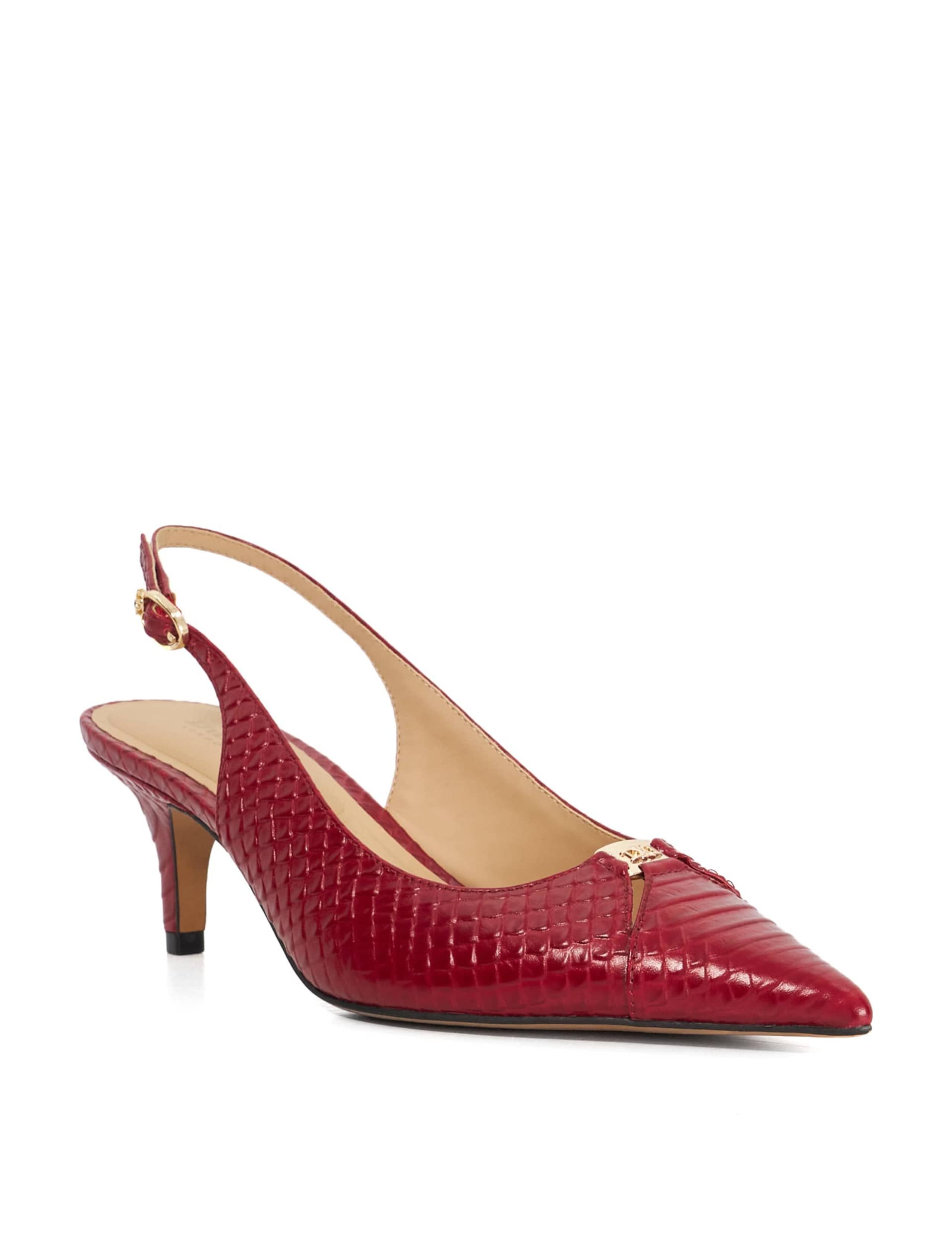 Leather Stiletto Heel Slingback Shoes 3 of 5