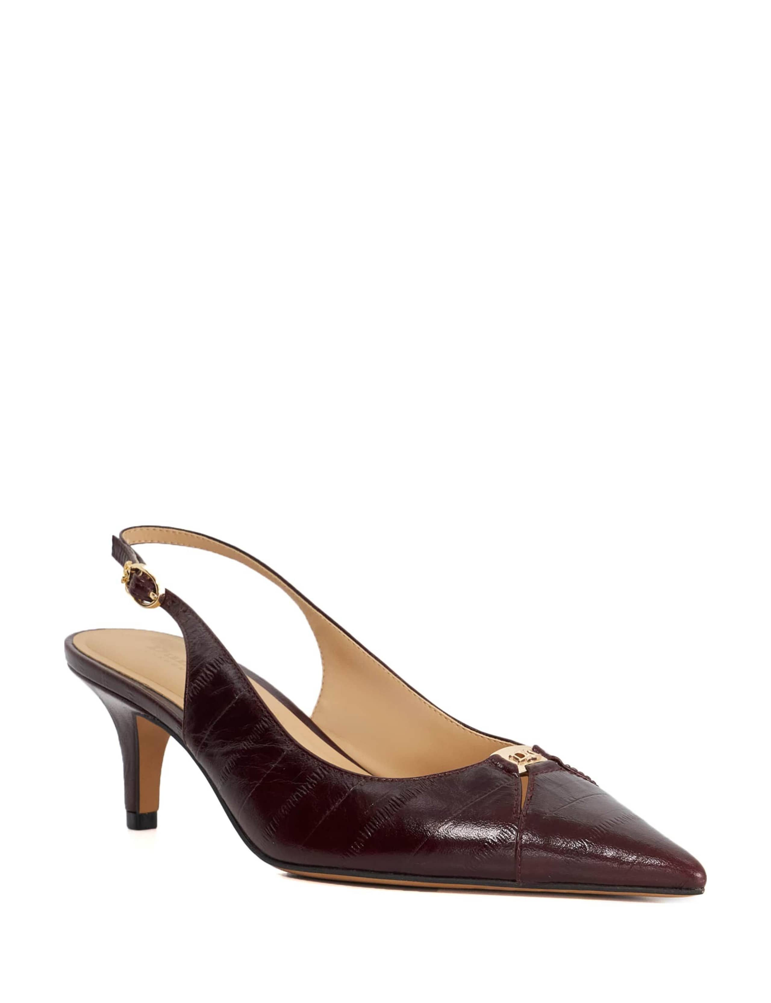 Leather Stiletto Heel Slingback Shoes 3 of 5