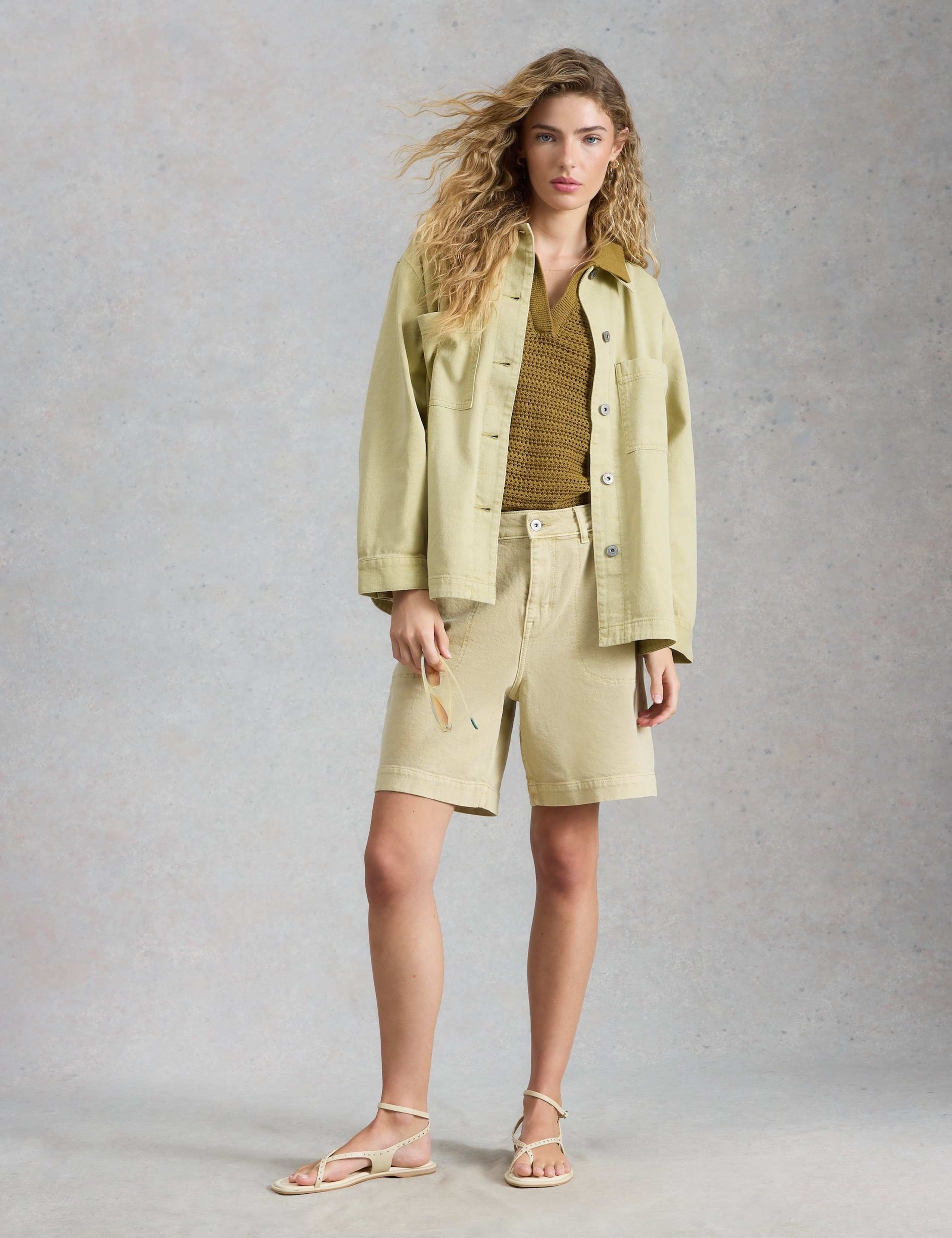 Pure Cotton Collared Shacket 1 of 6