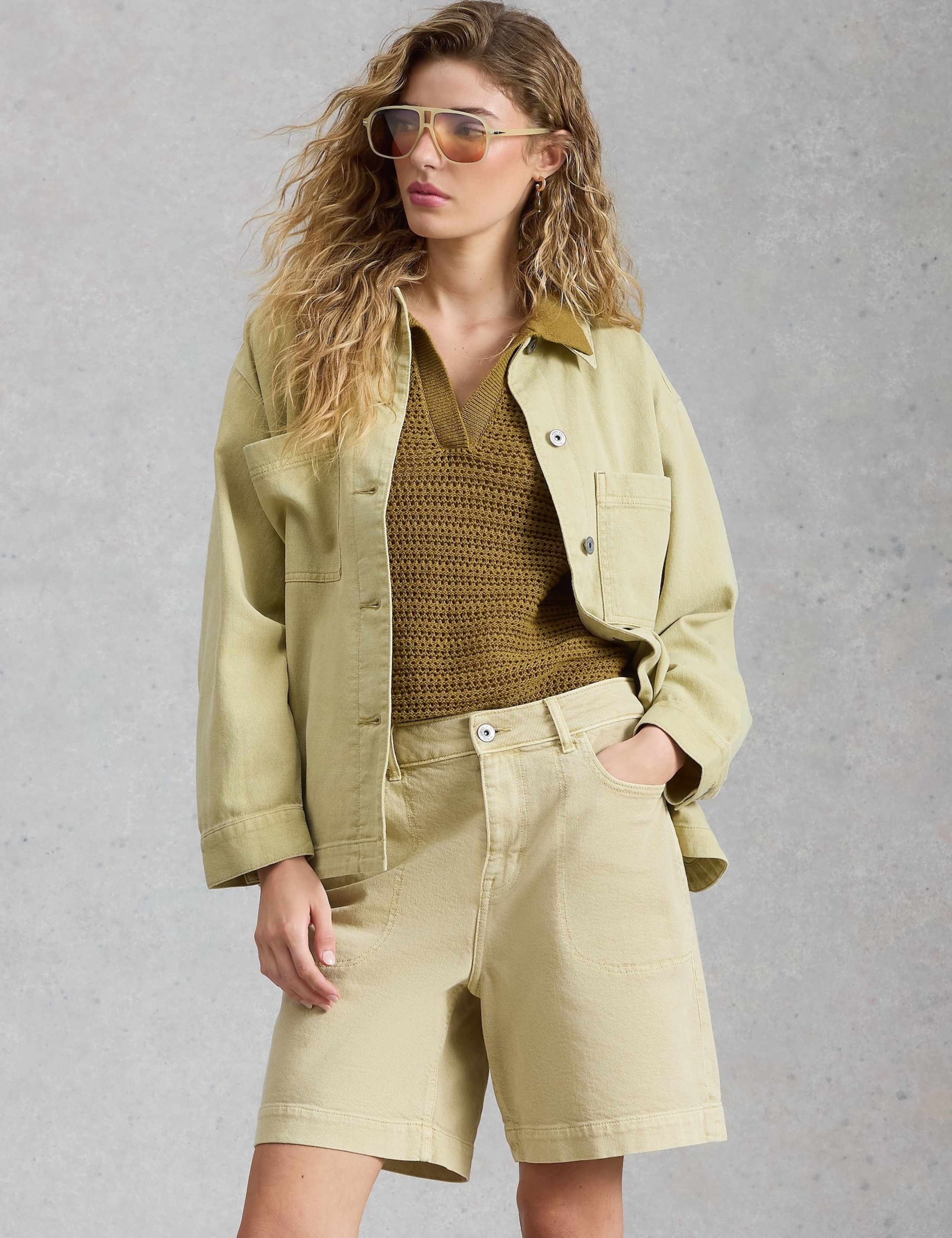 Pure Cotton Collared Shacket 5 of 6