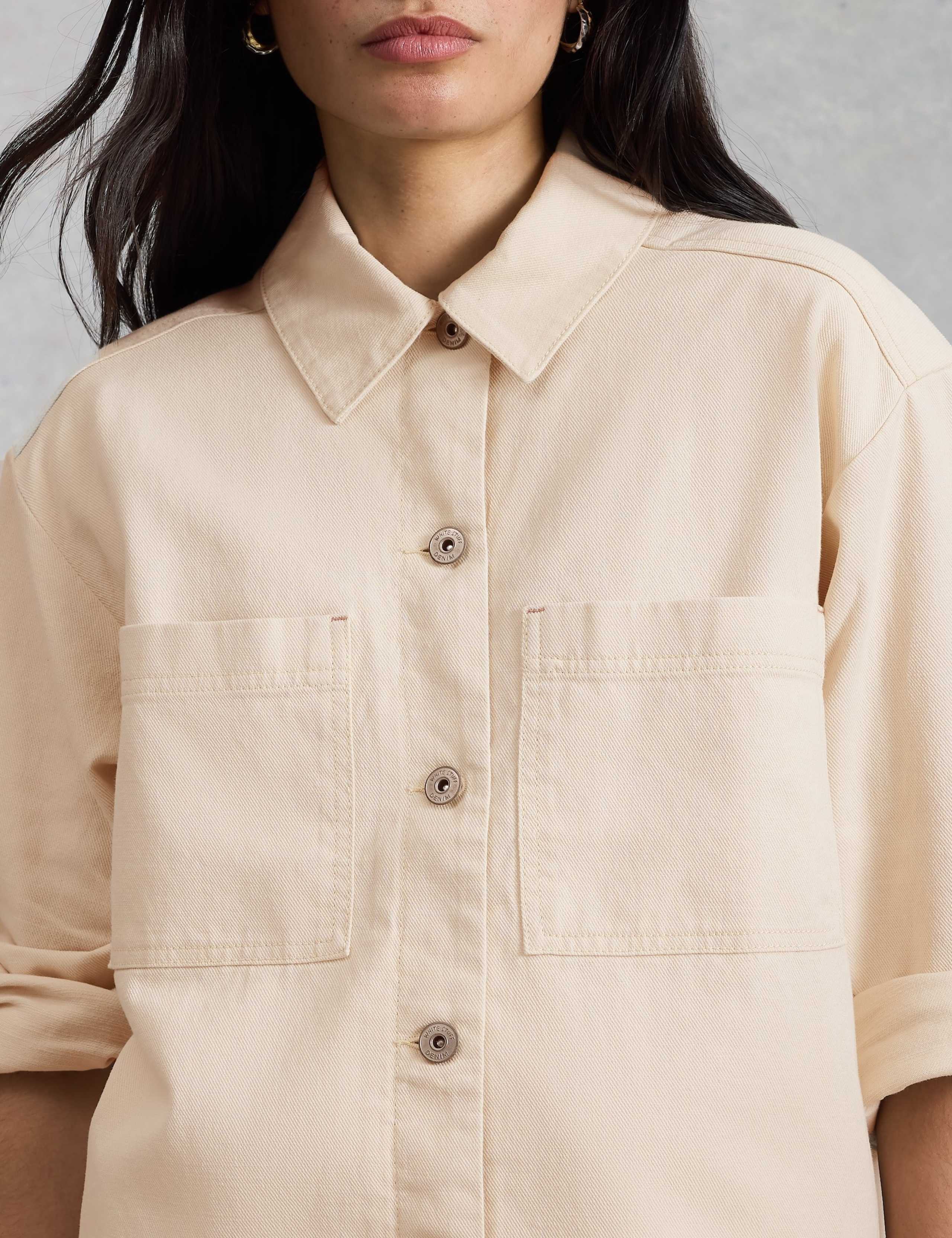 Pure Cotton Collared Shacket 4 of 6