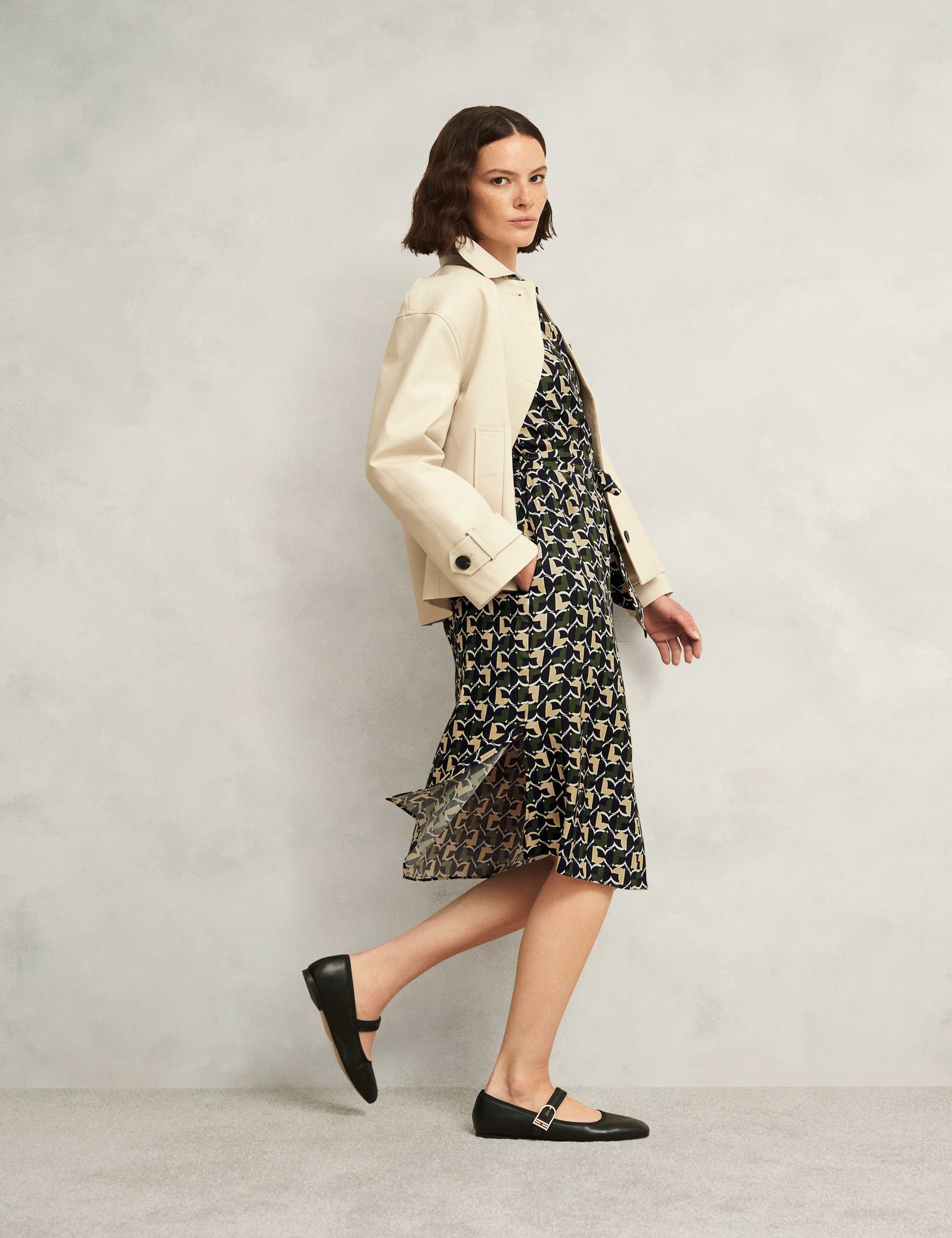 Geometric Belted Midi Shirt Dress 4 of 6