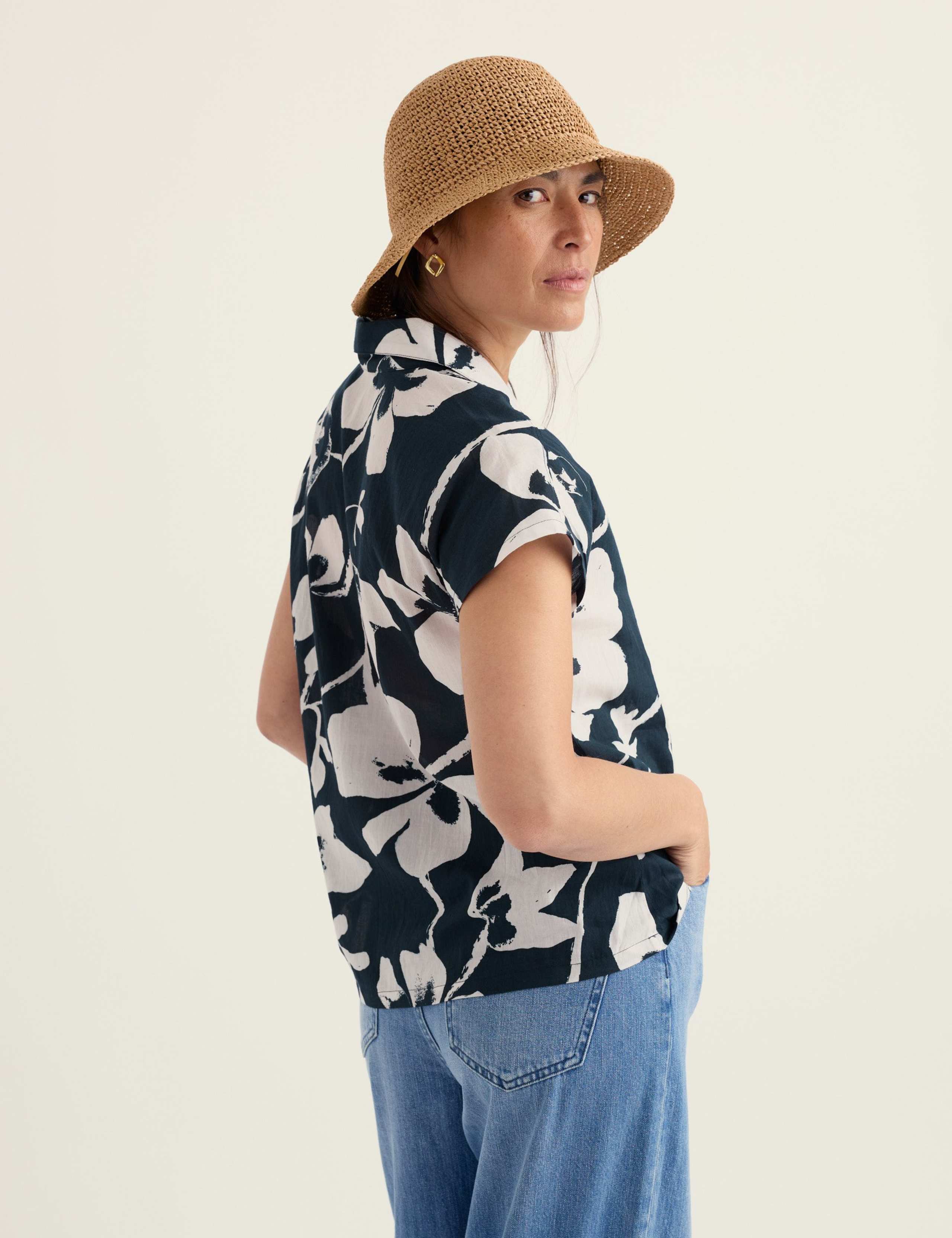 Pure Cotton Floral Popover Top 4 of 5