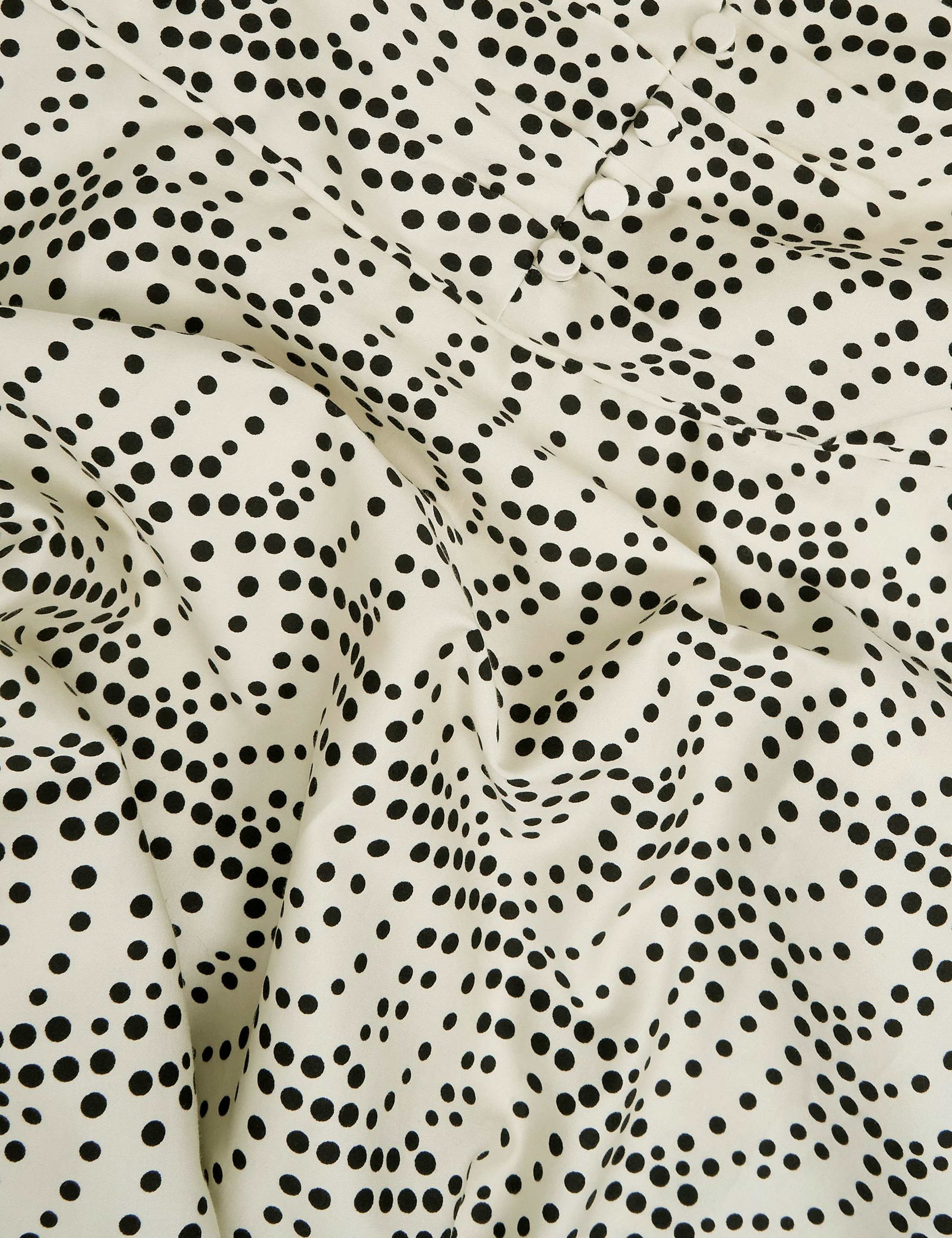 Cotton Rich Polka Dot V-Neck Waisted Dress 9 of 9