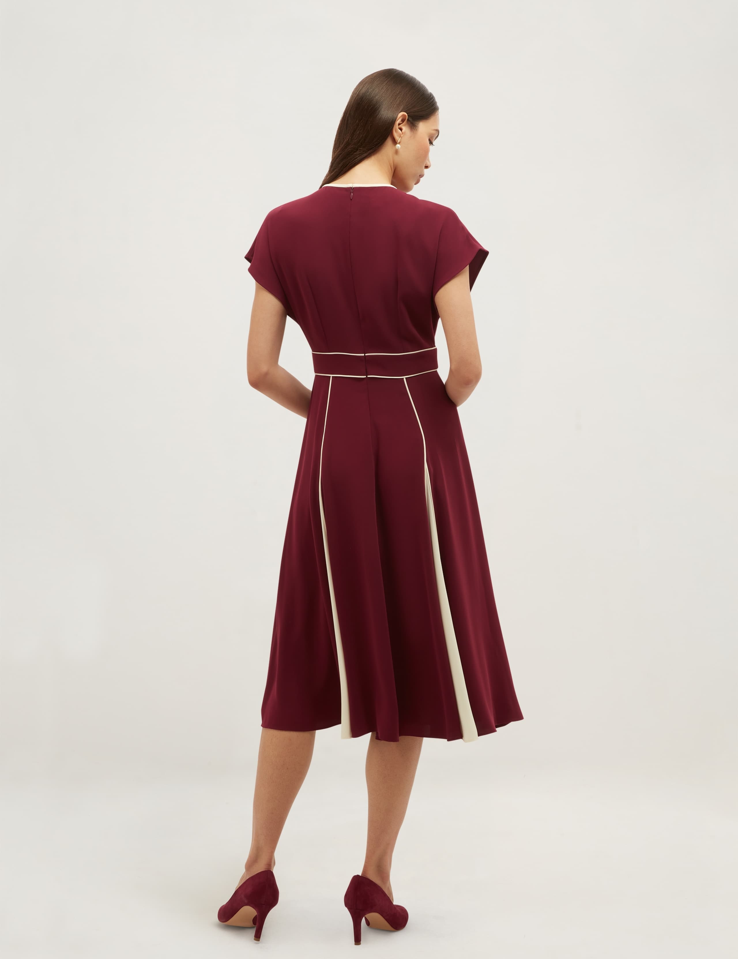 Colour Block Pleated Skater Dress 5 of 5