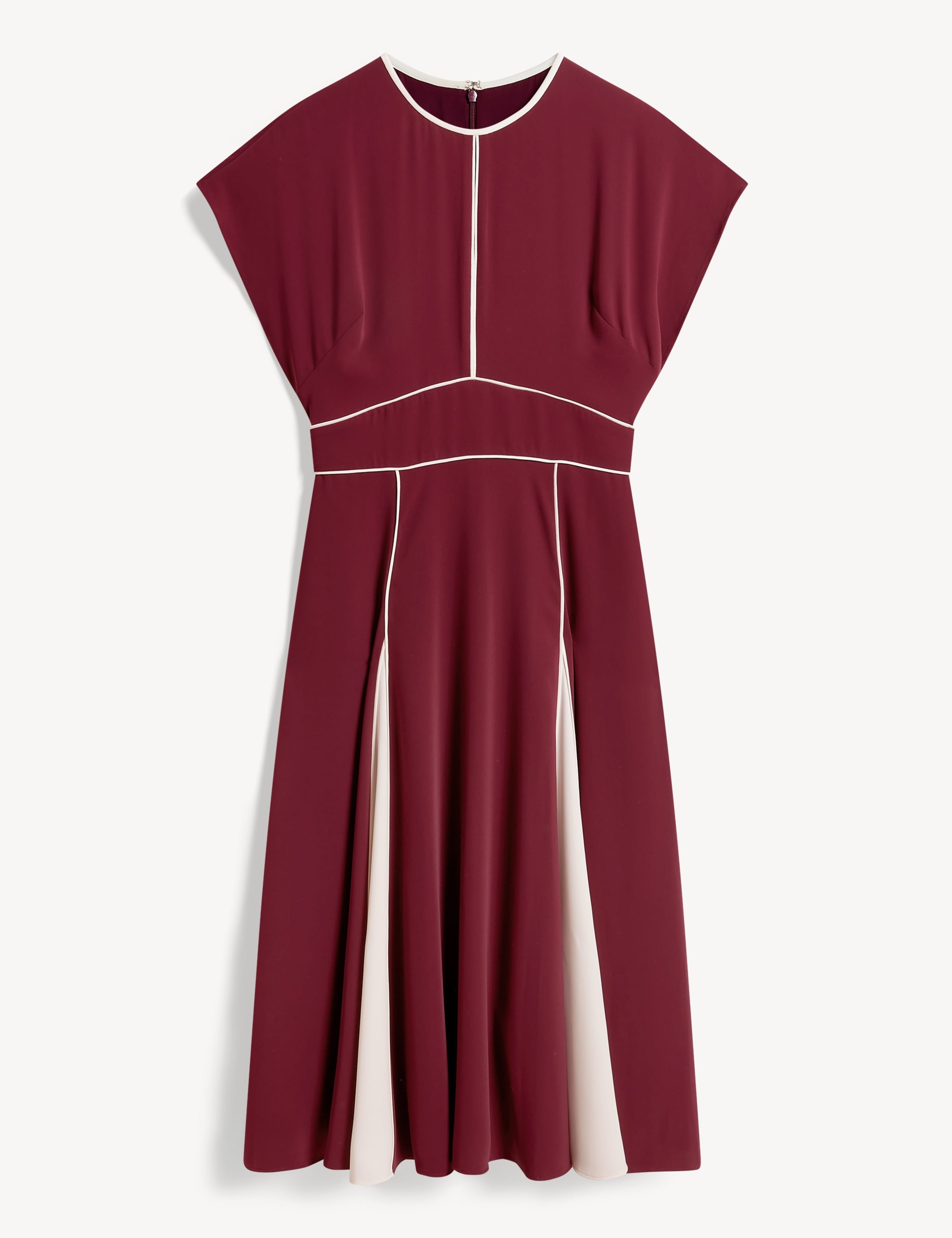 Colour Block Pleated Skater Dress 2 of 5