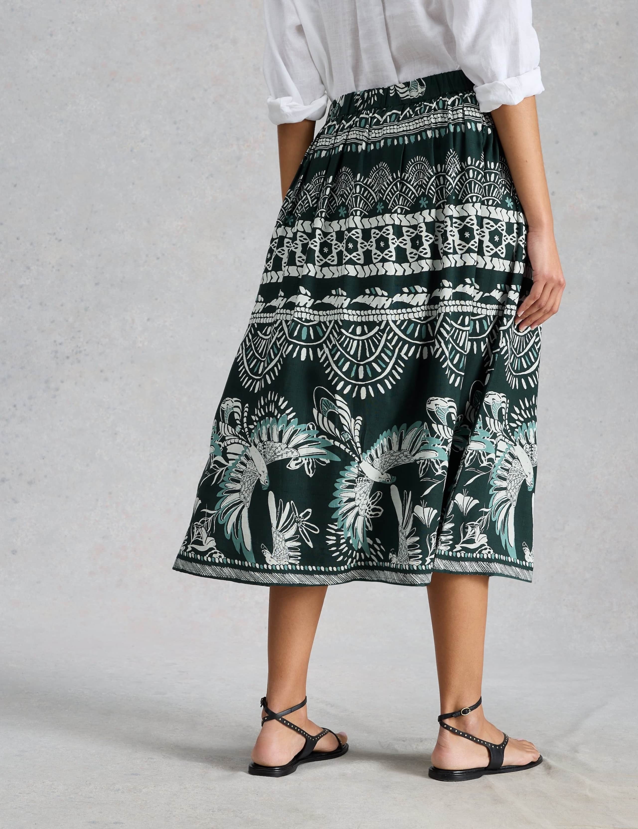 Printed Midi A-Line Skirt 3 of 6