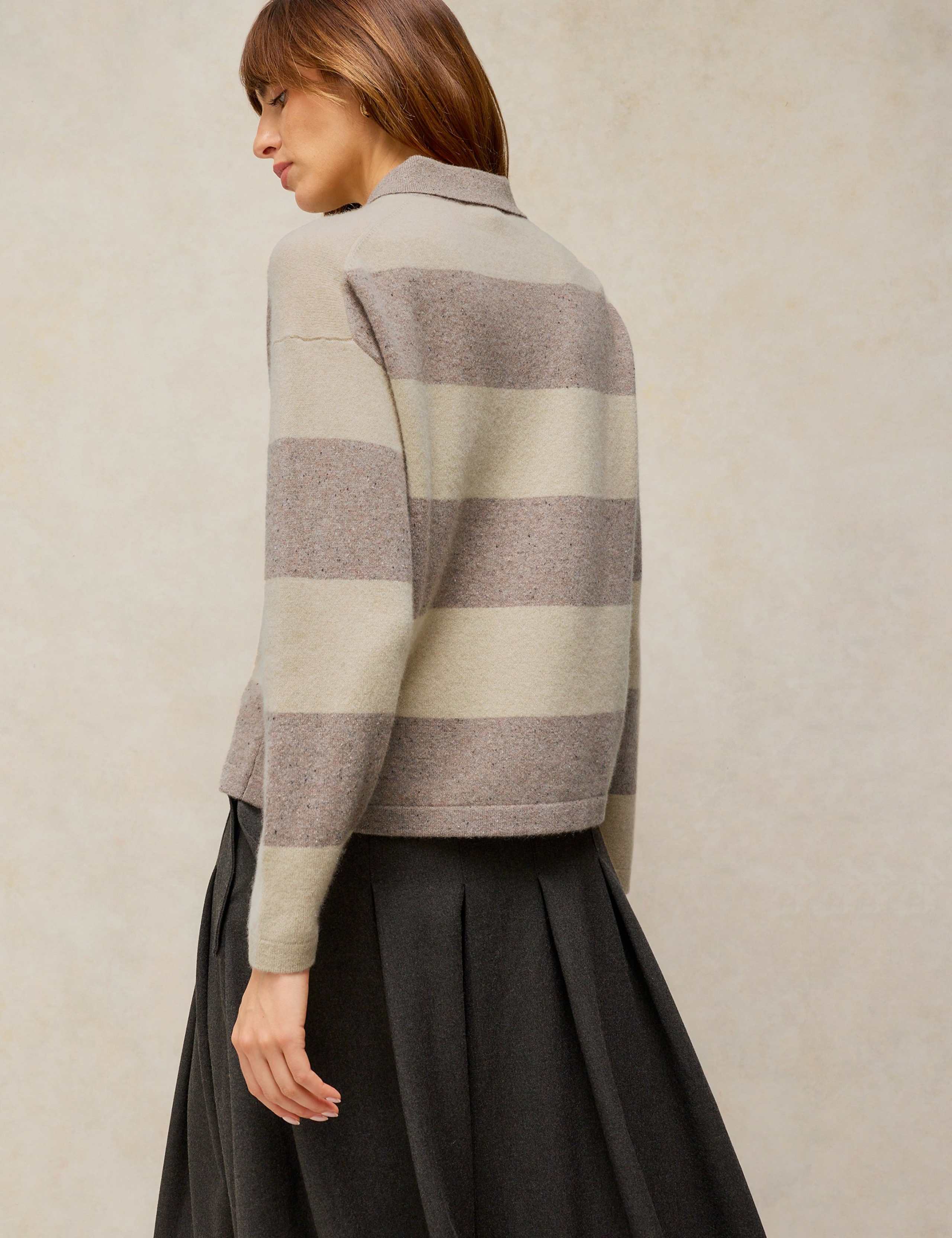 Pure Cashmere Printed Collared Jumper 3 of 6