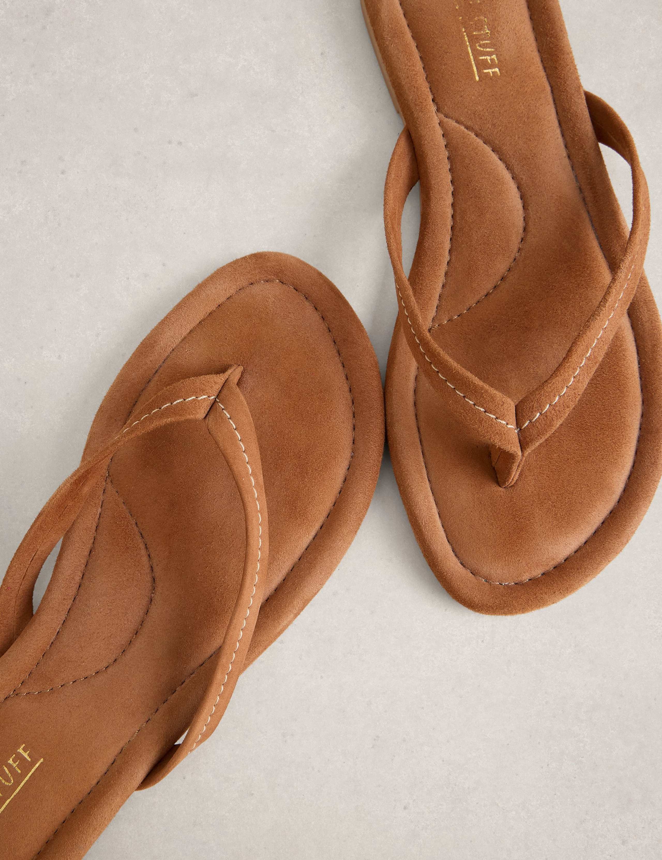 Suede Flat Flip Flops 4 of 4