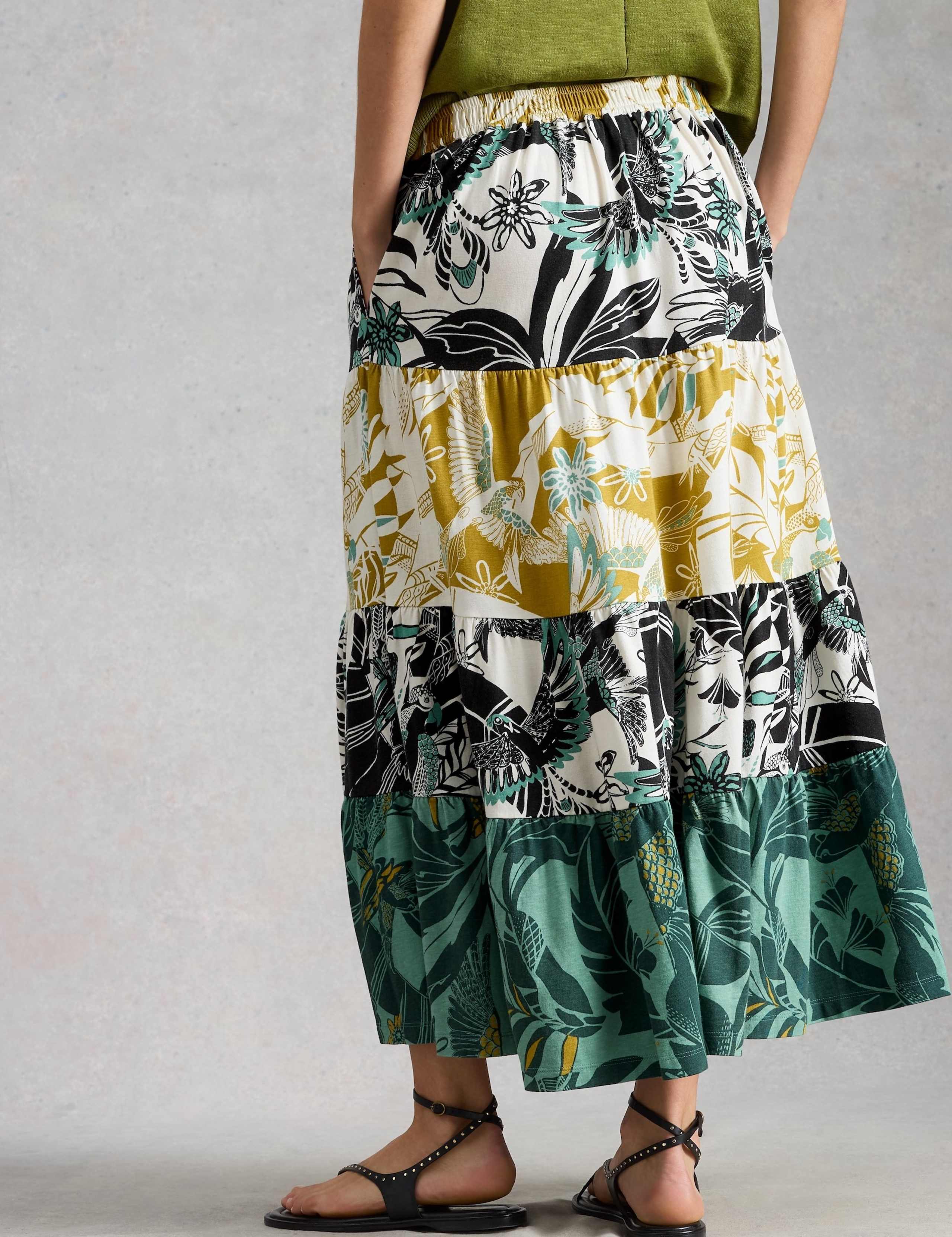 Jersey Printed Maxi Tiered Skirt 3 of 6
