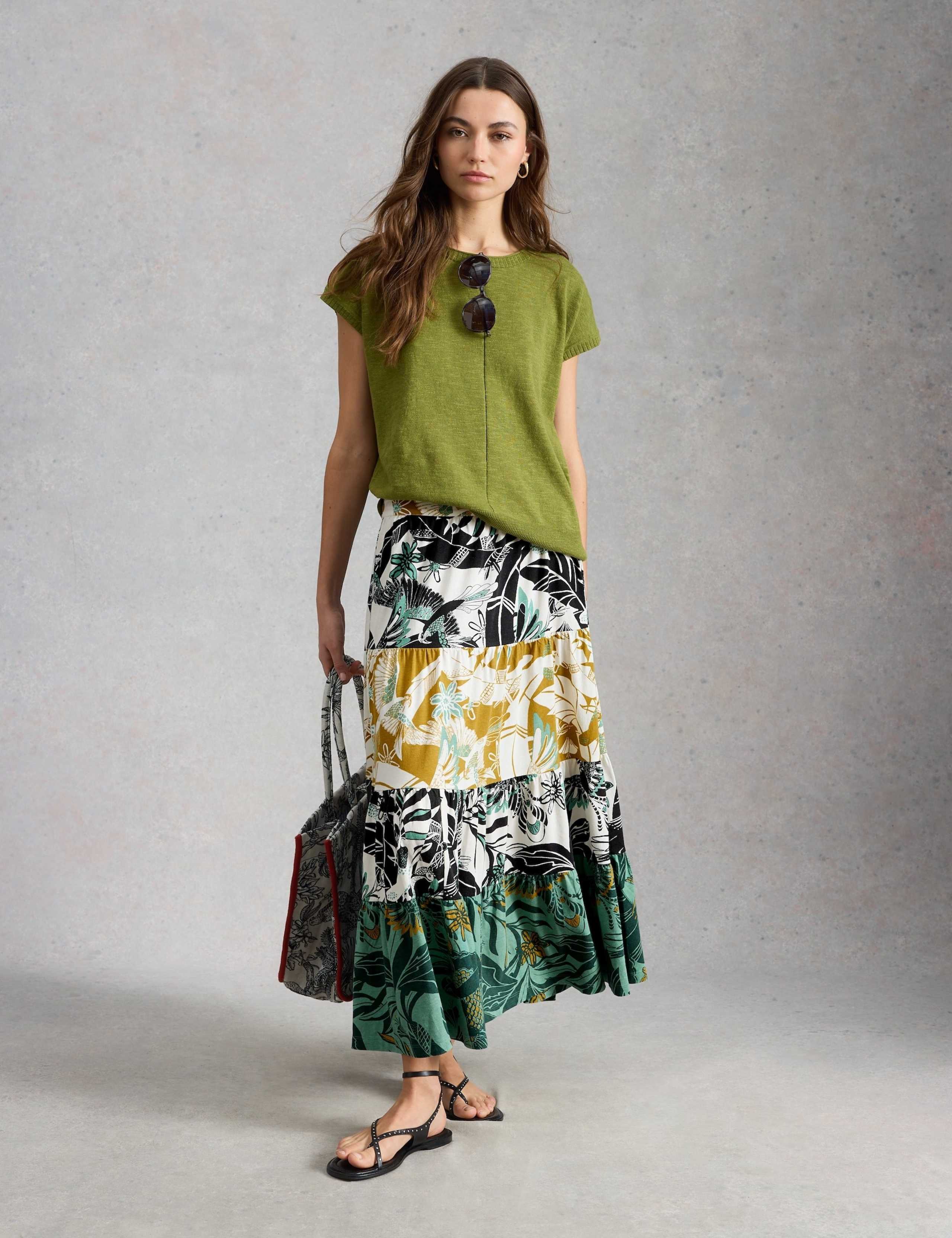 Jersey Printed Maxi Tiered Skirt 4 of 6