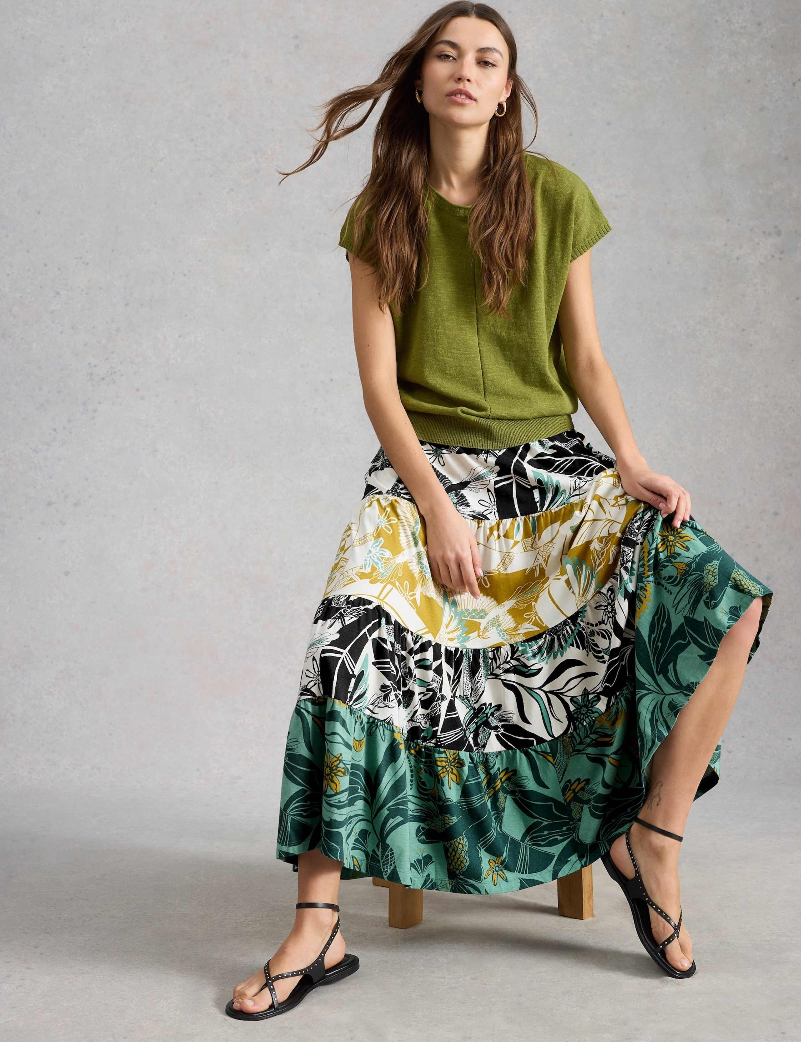 Jersey Printed Maxi Tiered Skirt 6 of 6