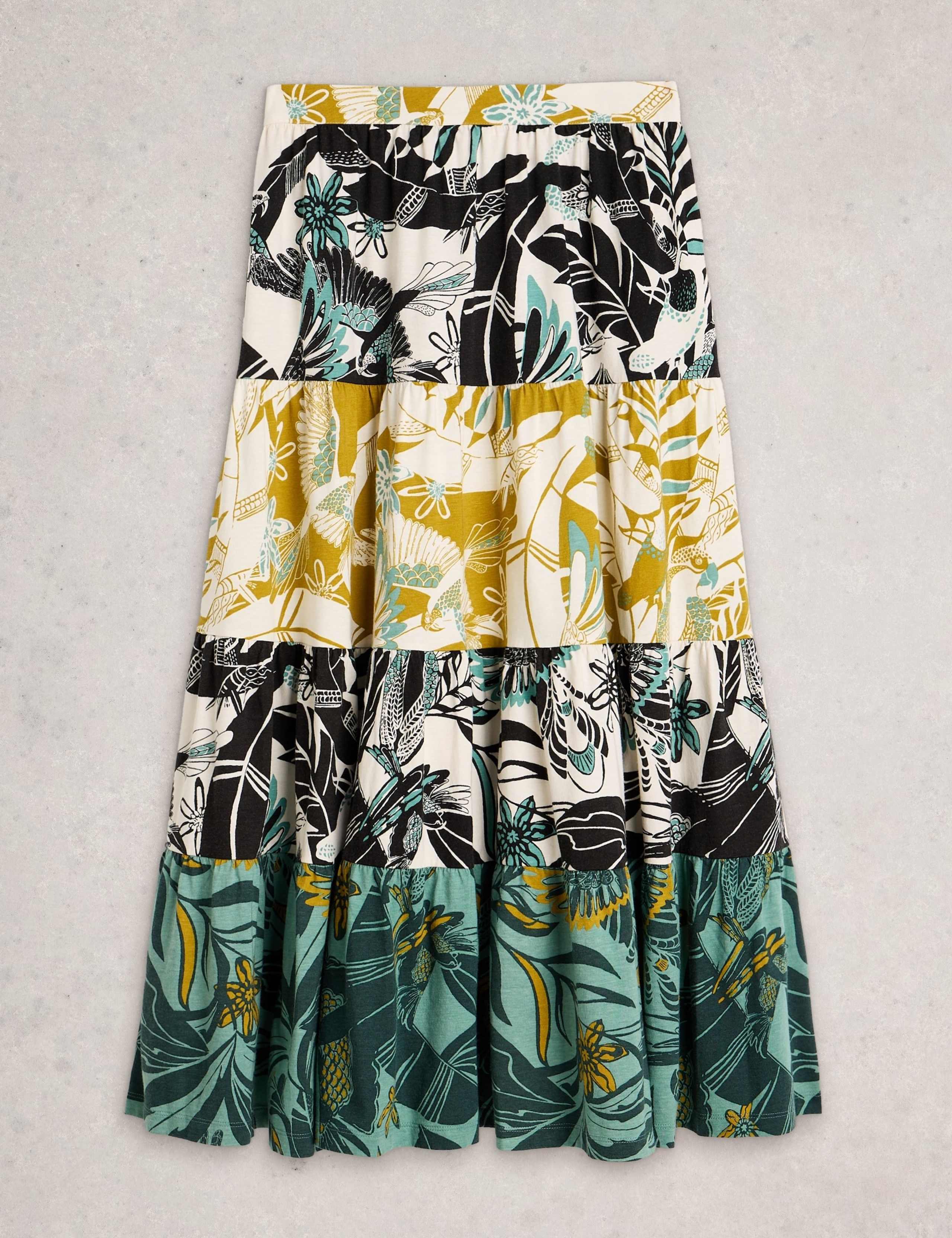 Jersey Printed Maxi Tiered Skirt 2 of 6