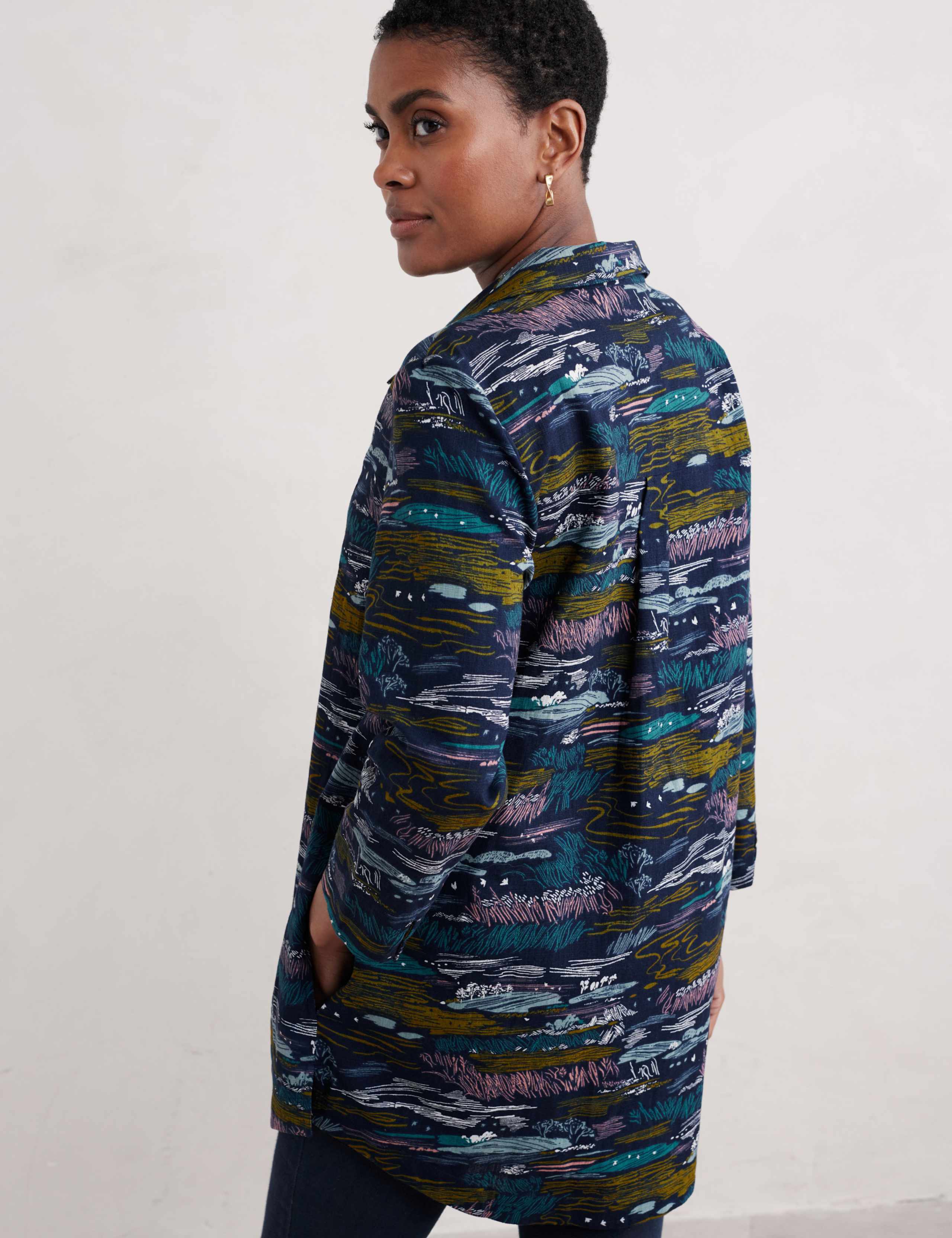 Pure Cotton Printed Notch Neck Tunic 4 of 4