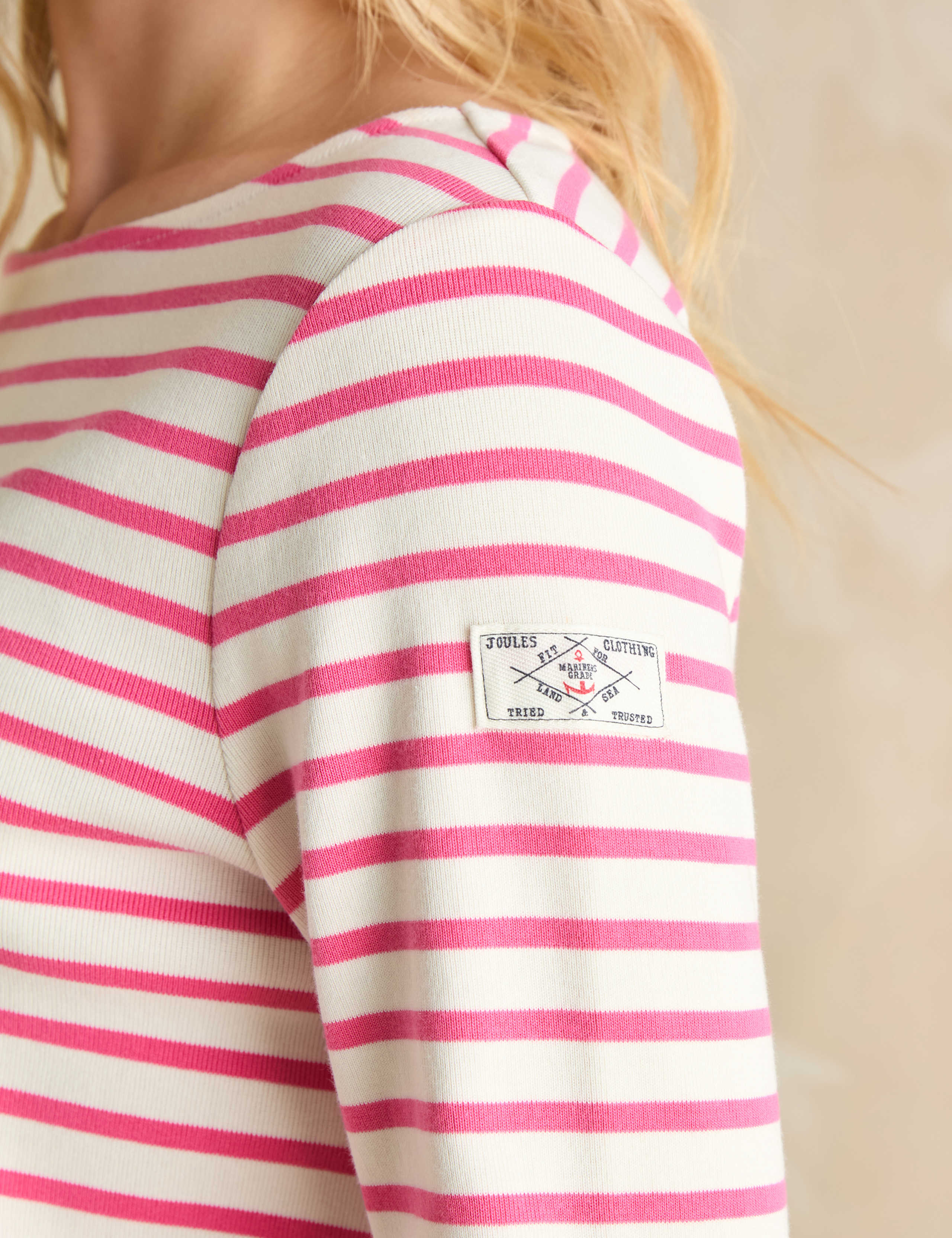 Pure Cotton Striped Slash Neck Top 6 of 6
