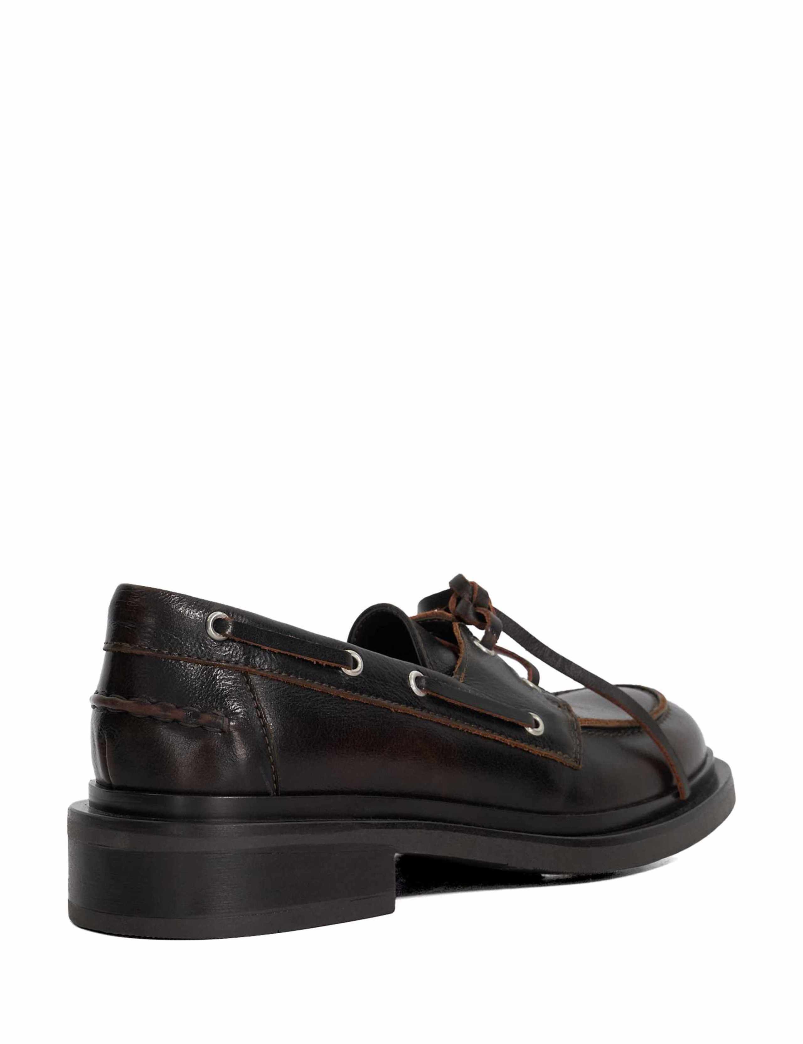 Leather Flat Boat Shoes 3 of 5