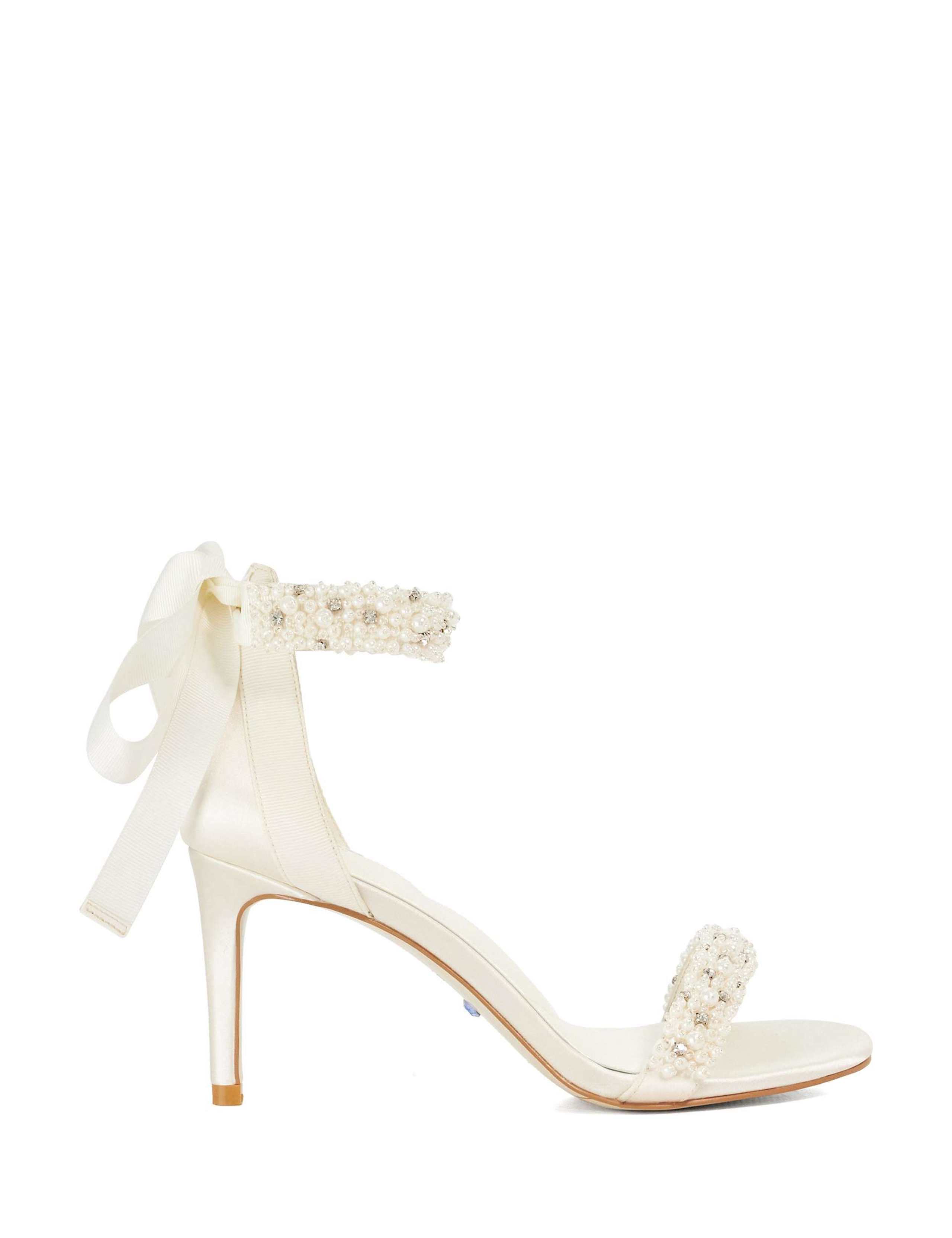Wide Fit Bridal Ankle Tie Sandals 1 of 5