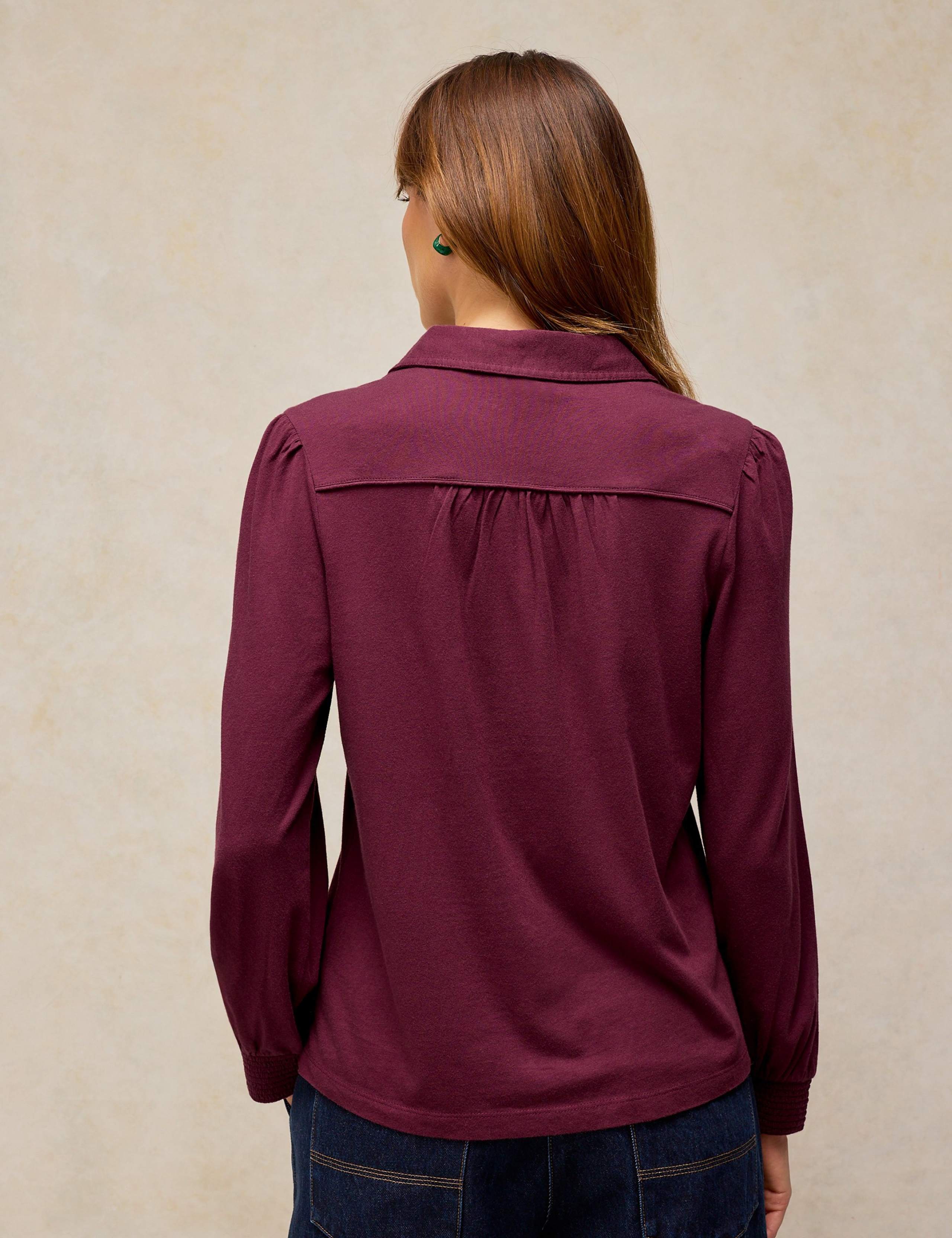 Ronley Cotton Rich Embroidered Collared Button Detail Shirt 3 of 6