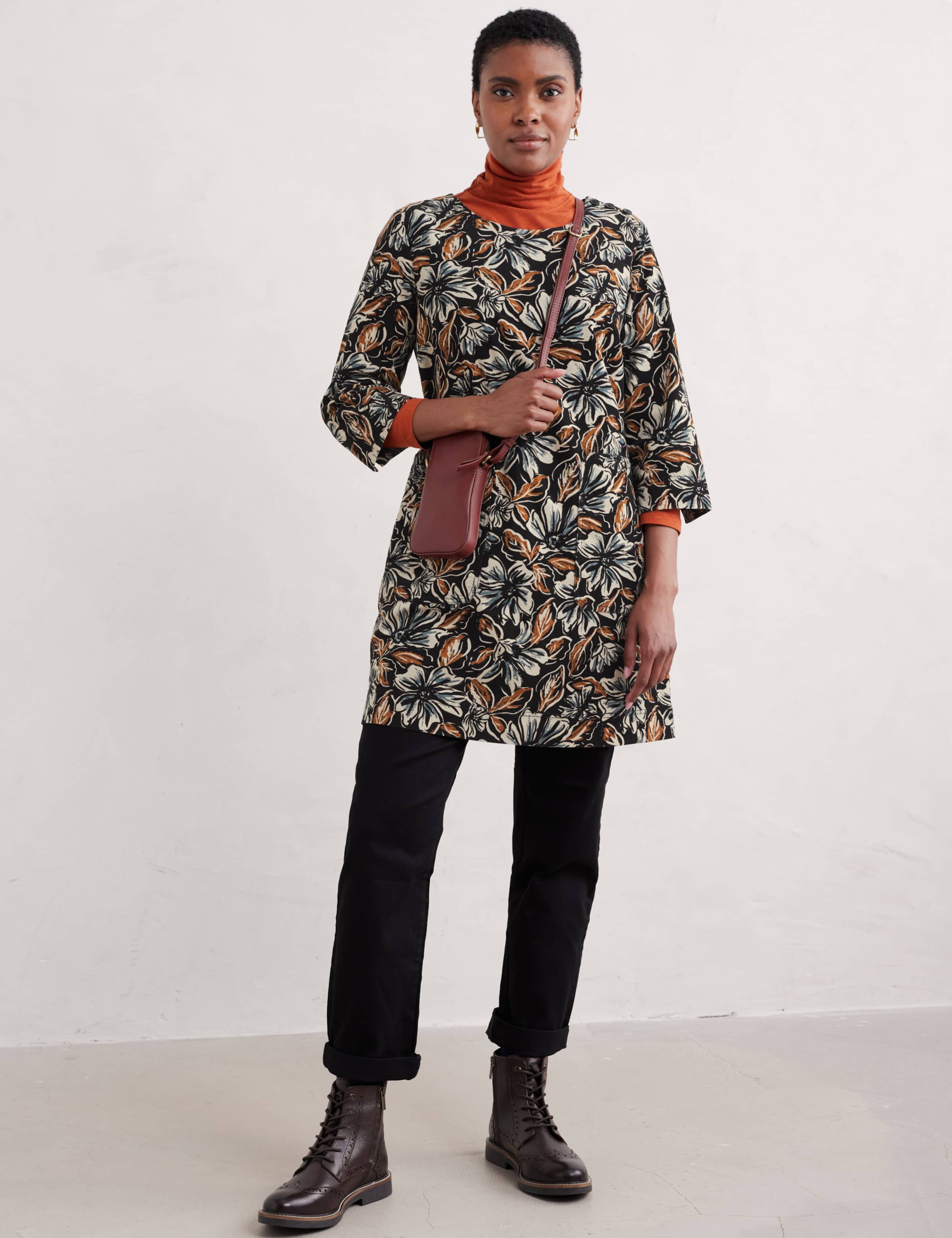 Pure Cotton Floral Tunic 1 of 4