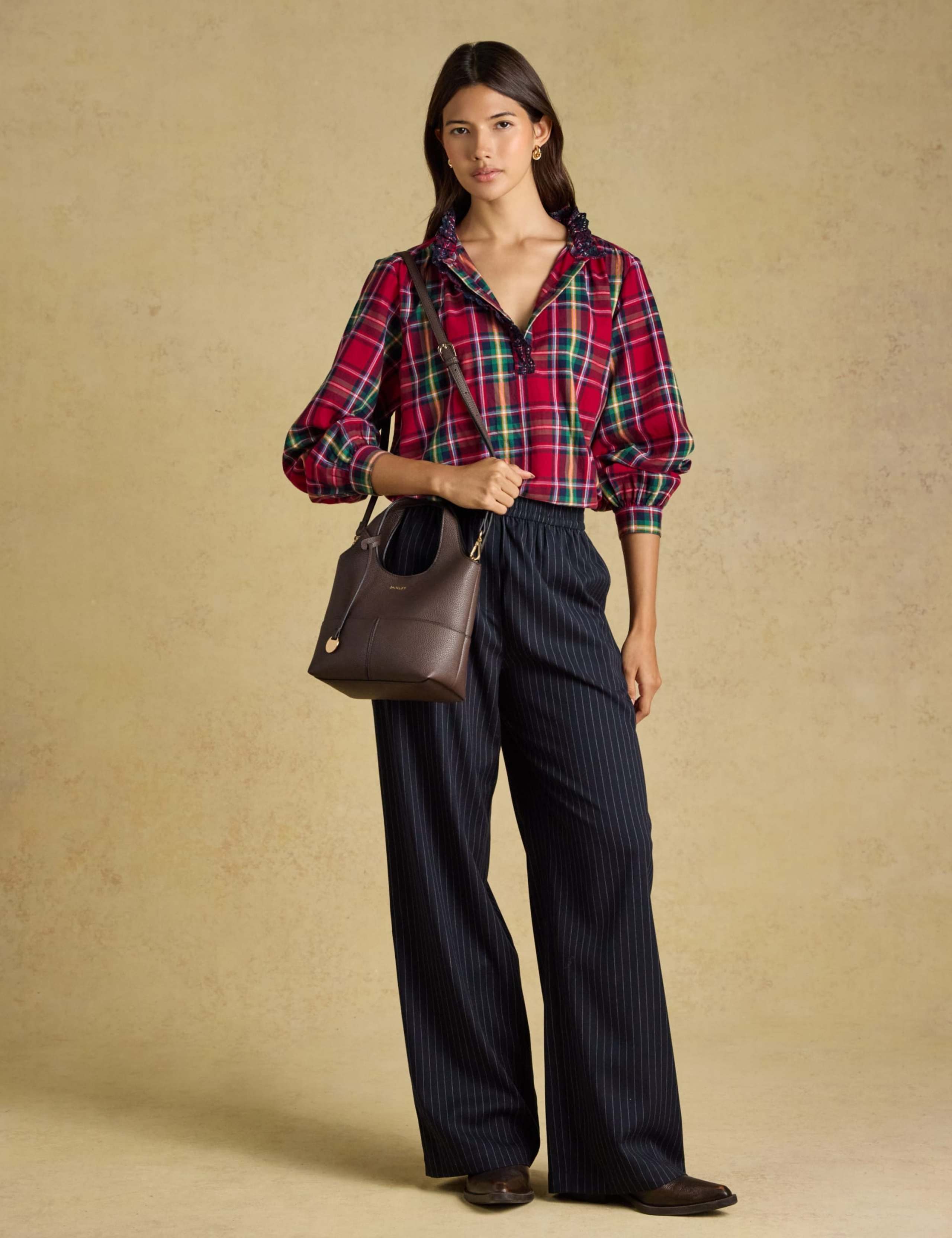 Faux Leather Top Handle Structured Tote Bag 2 of 7