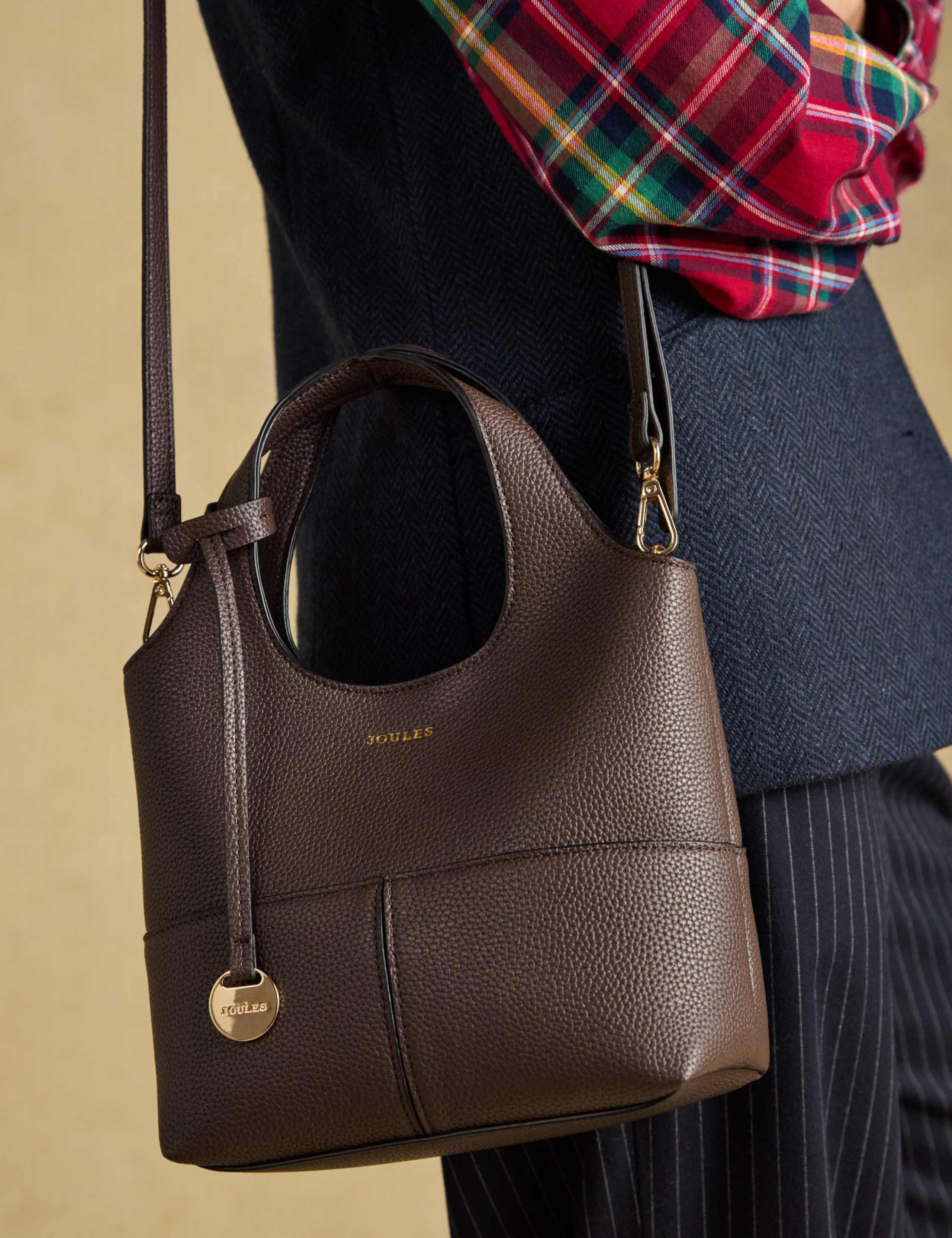 Faux Leather Top Handle Structured Tote Bag 3 of 7