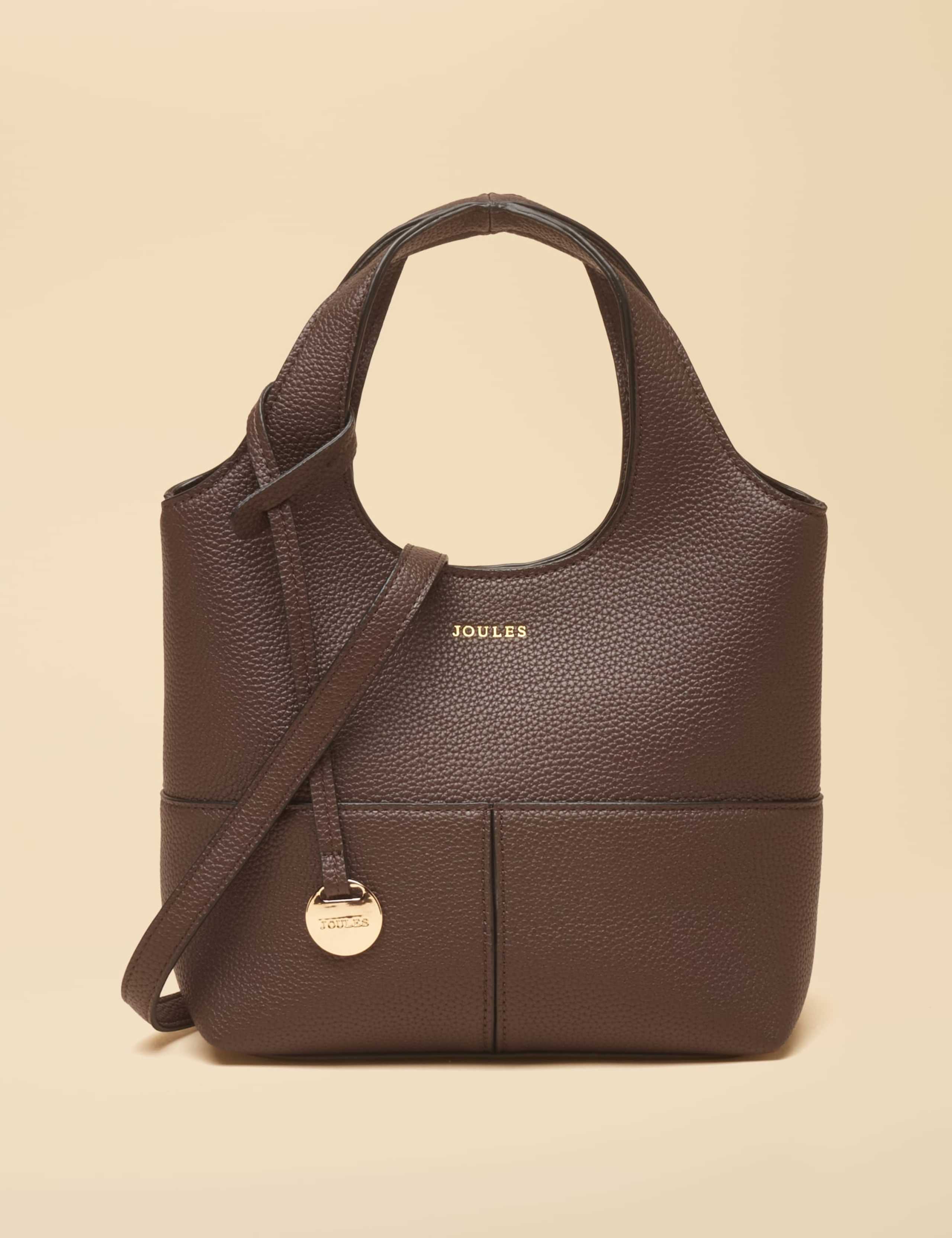Faux Leather Top Handle Structured Tote Bag 4 of 7