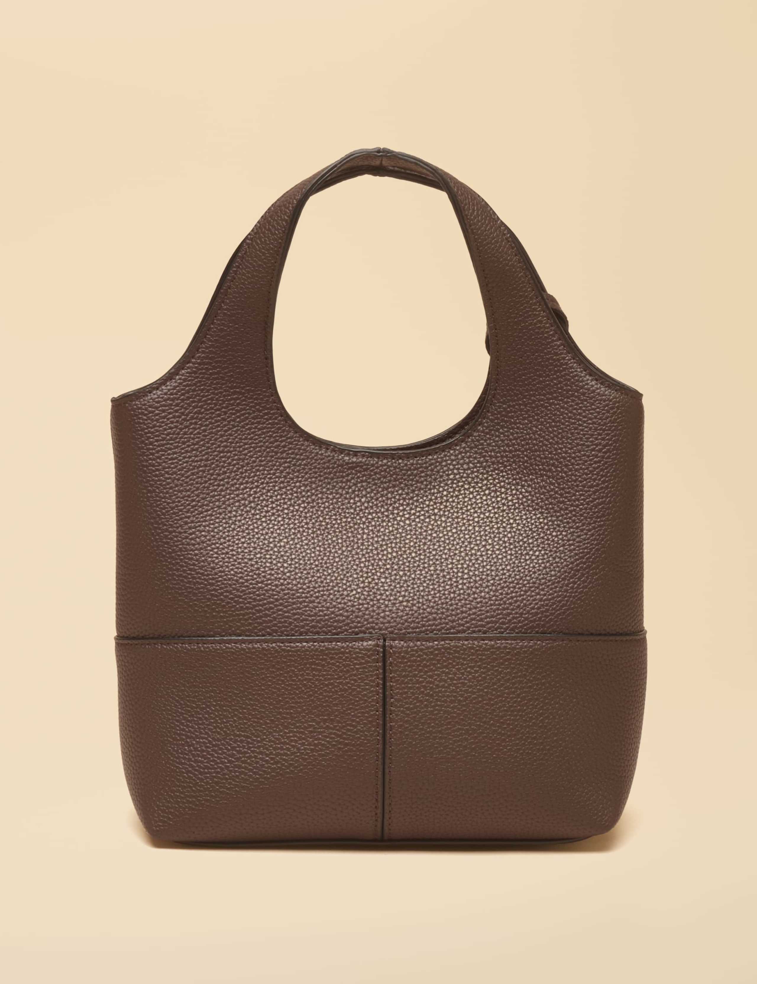 Faux Leather Top Handle Structured Tote Bag 6 of 7