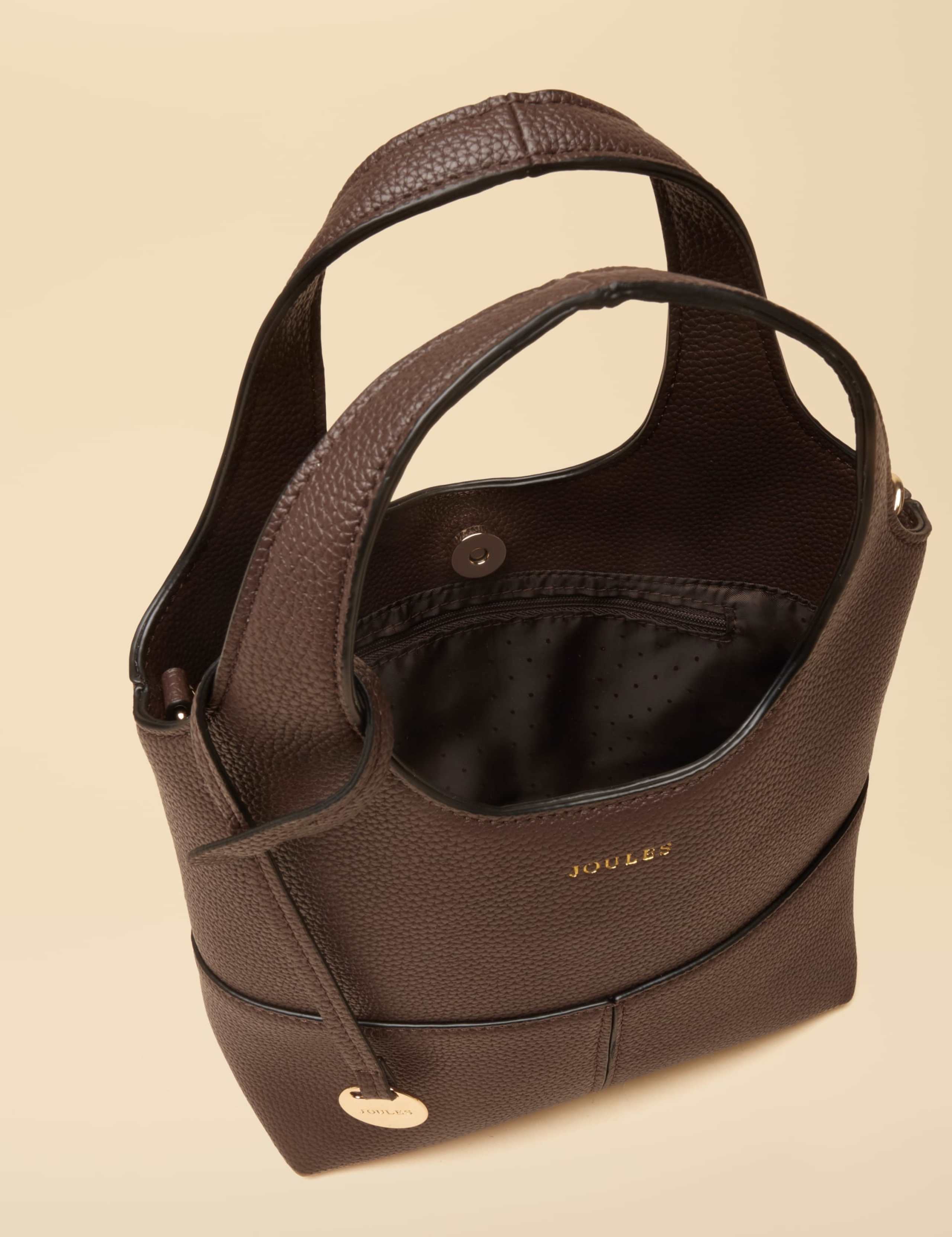 Faux Leather Top Handle Structured Tote Bag 7 of 7