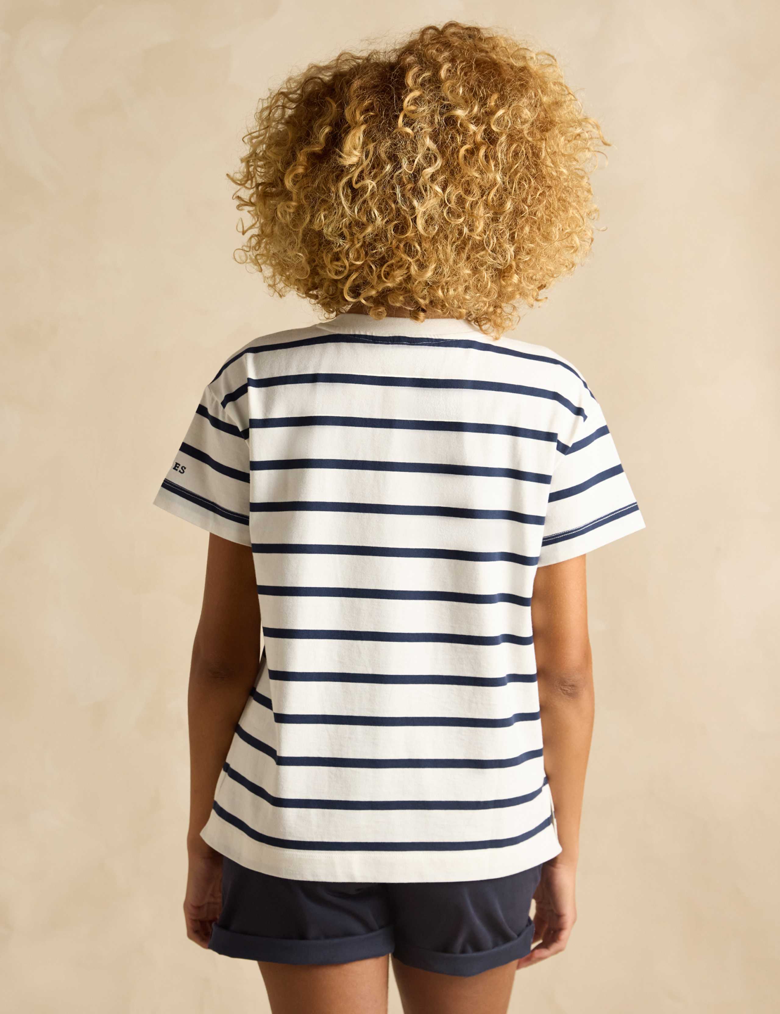 Pure Cotton Striped Relaxed T-Shirt 4 of 6