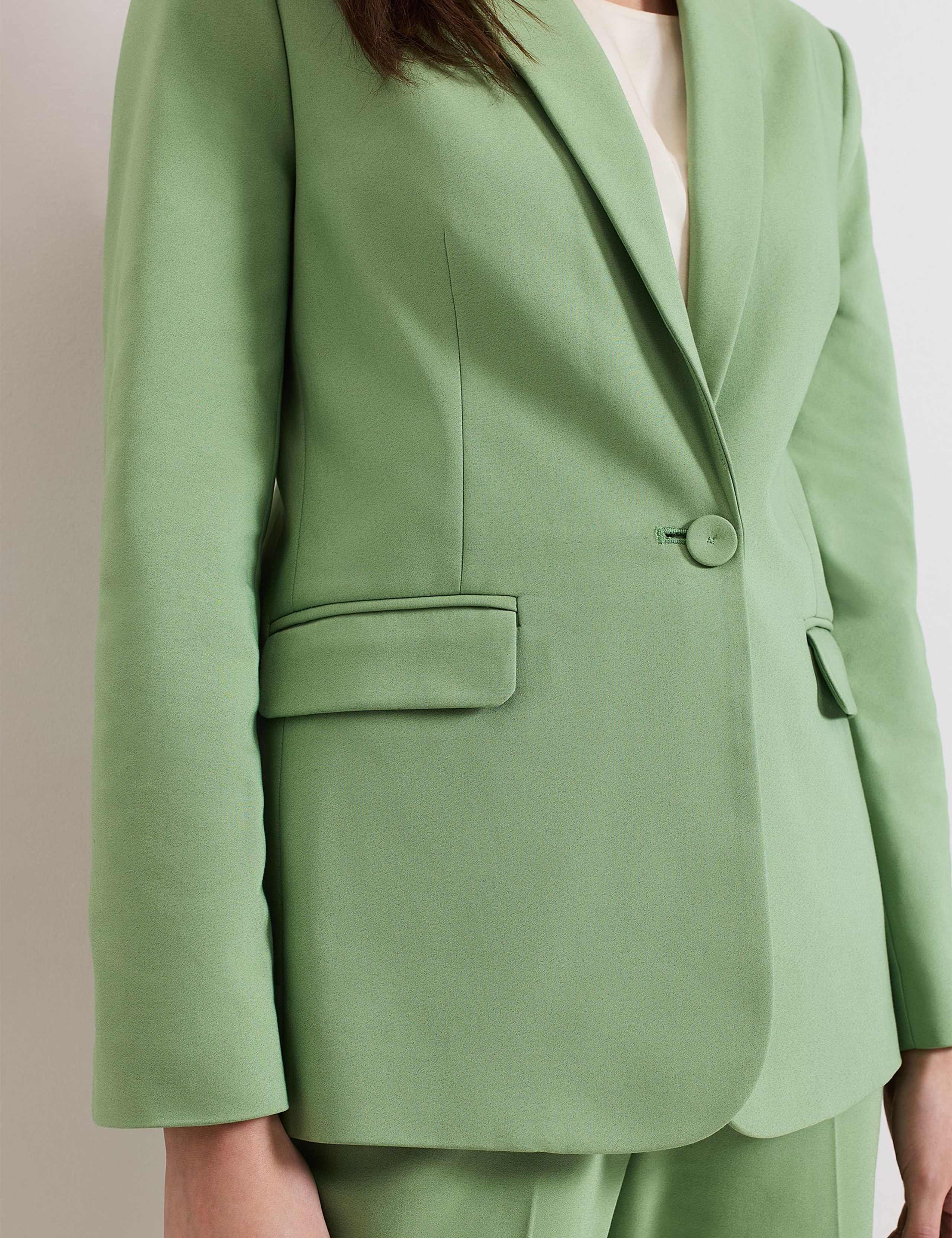 Cotton Blend Single Breasted Blazer 3 of 6