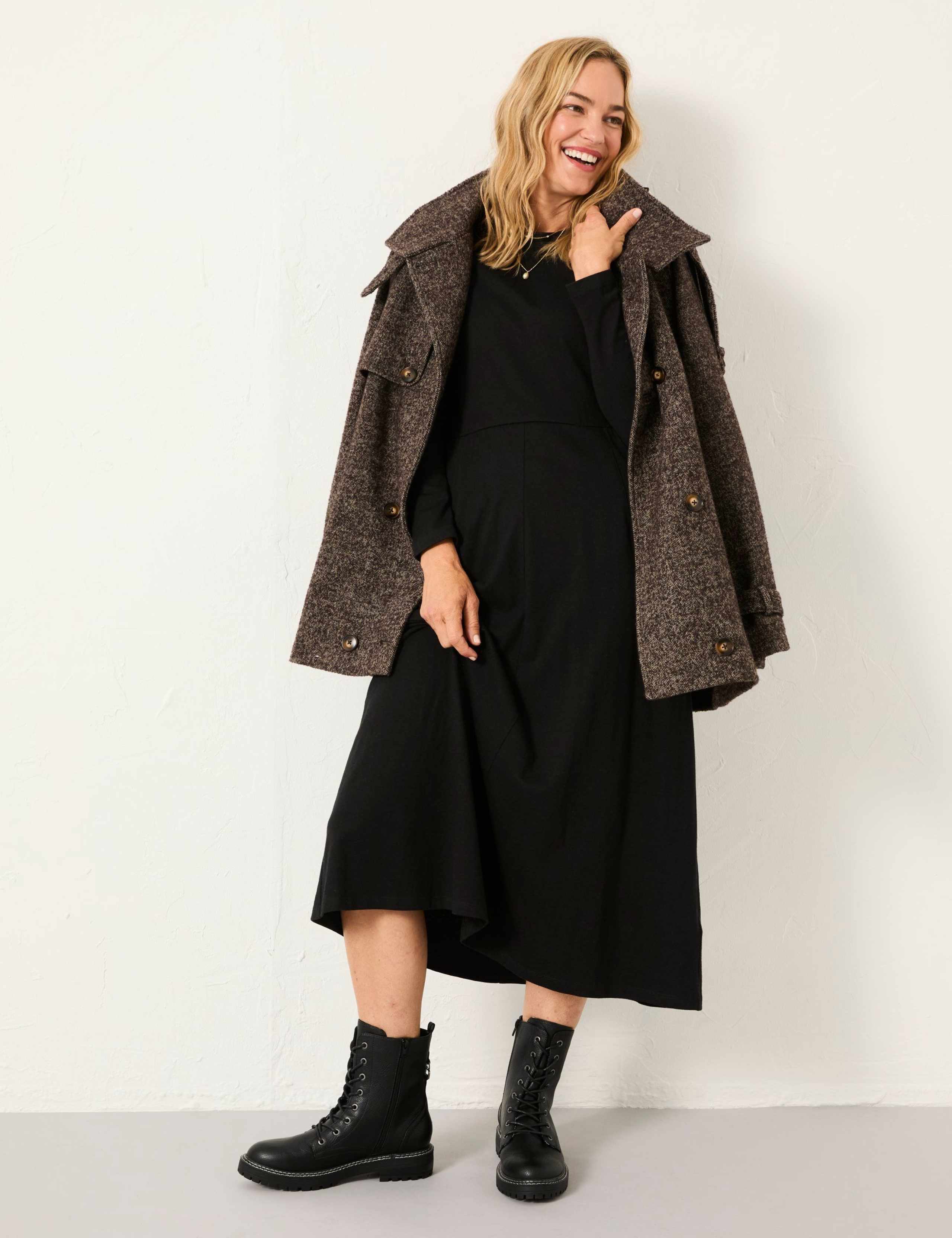 Lyocell Blend Jersey Midi Jumper Dress 4 of 6